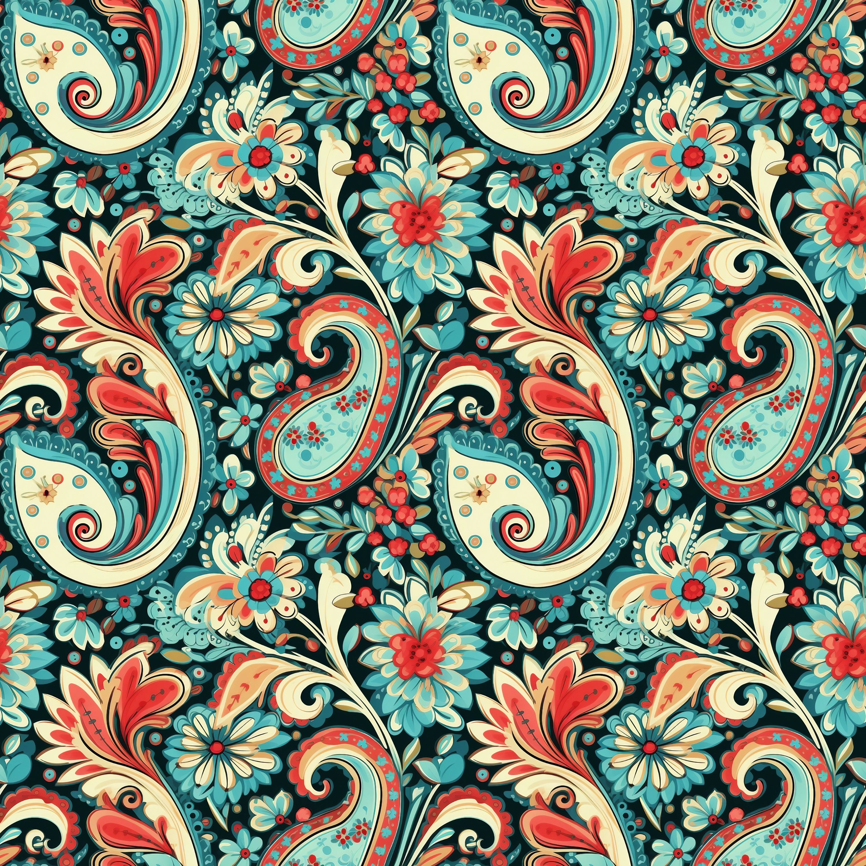 32.01.25 Folklore Paisley (5 different patterns)