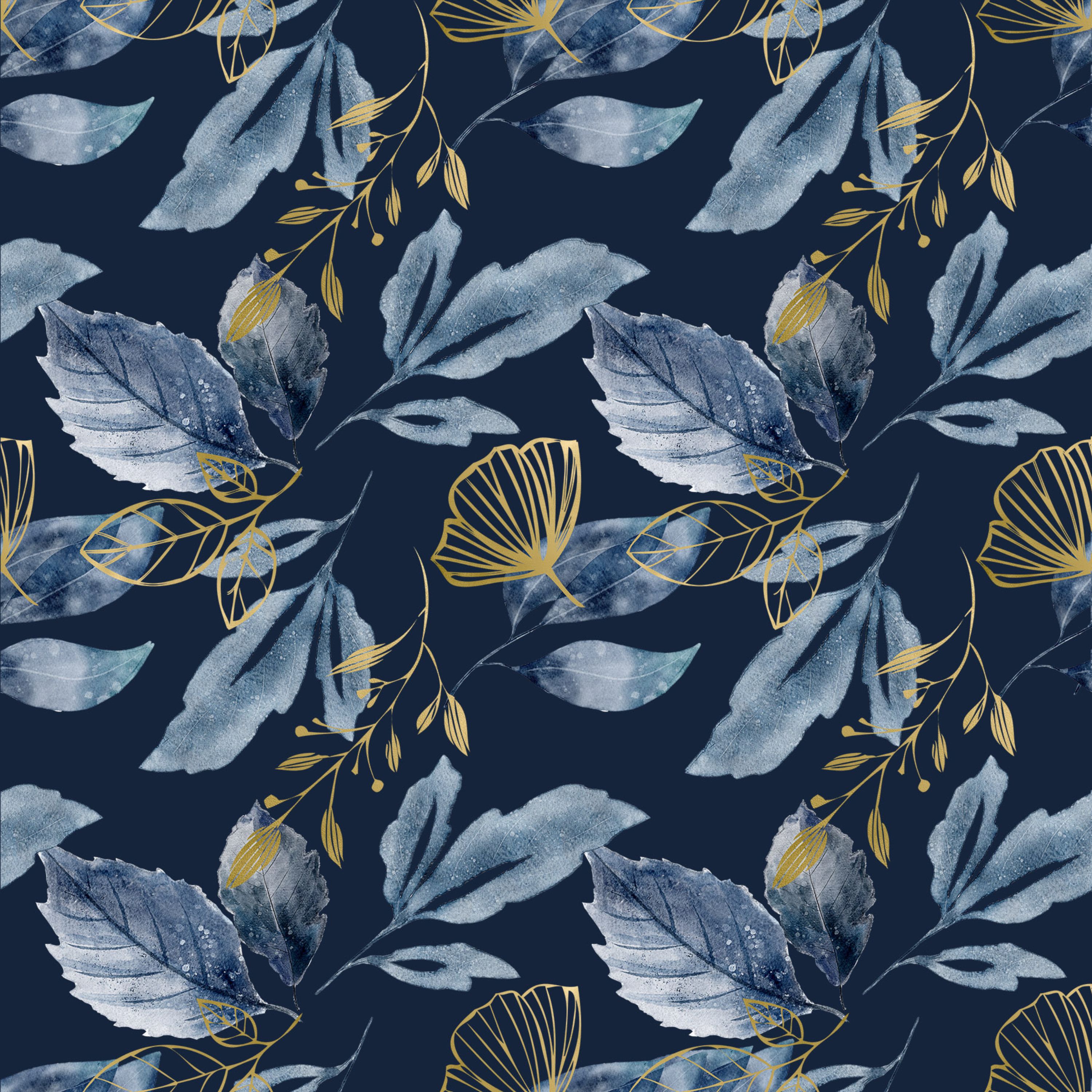 48.01.25 Blue-Tone Leaves (3 different patterns)