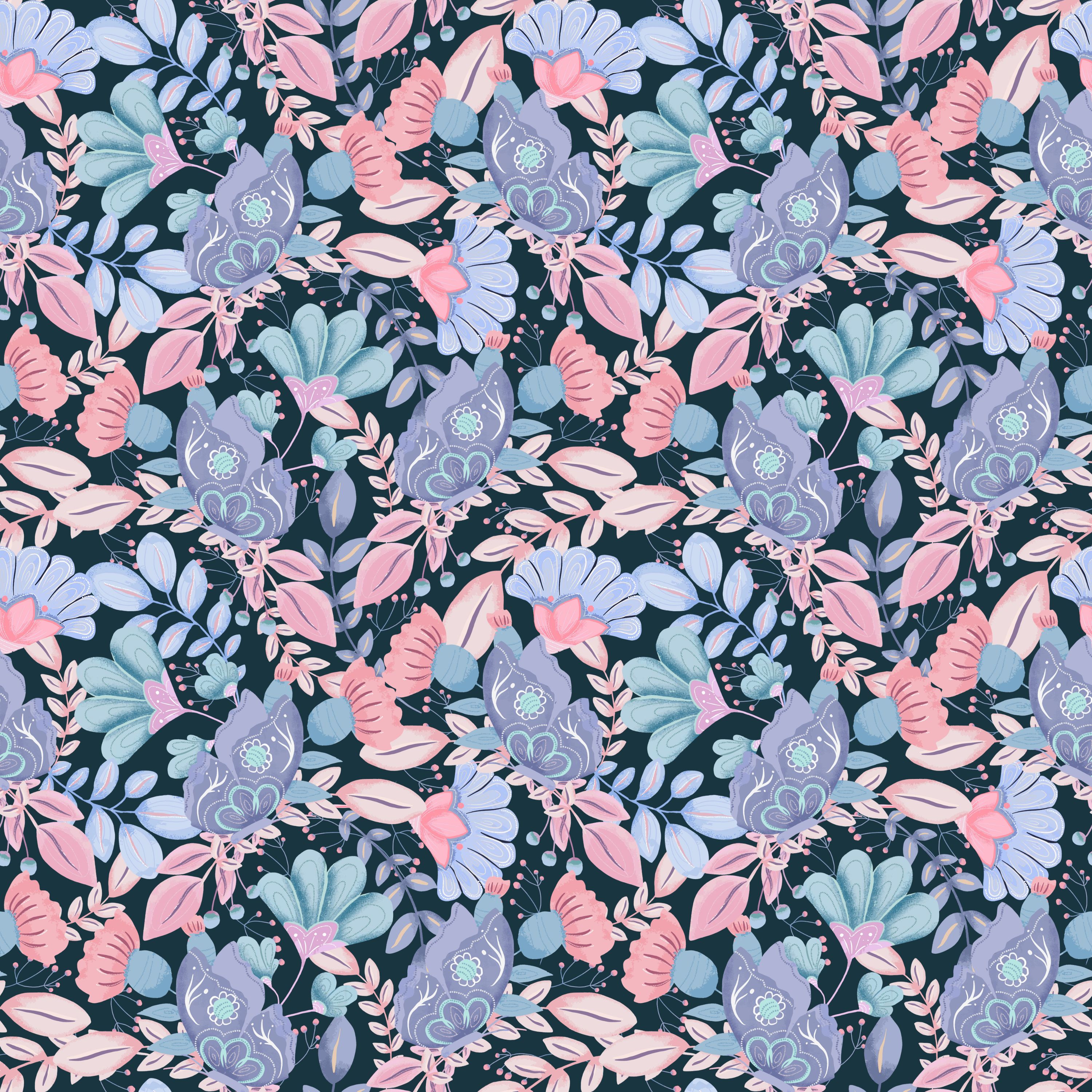 50.01.25 Floral Paisley print - 5 different pattern in 2 colour)
