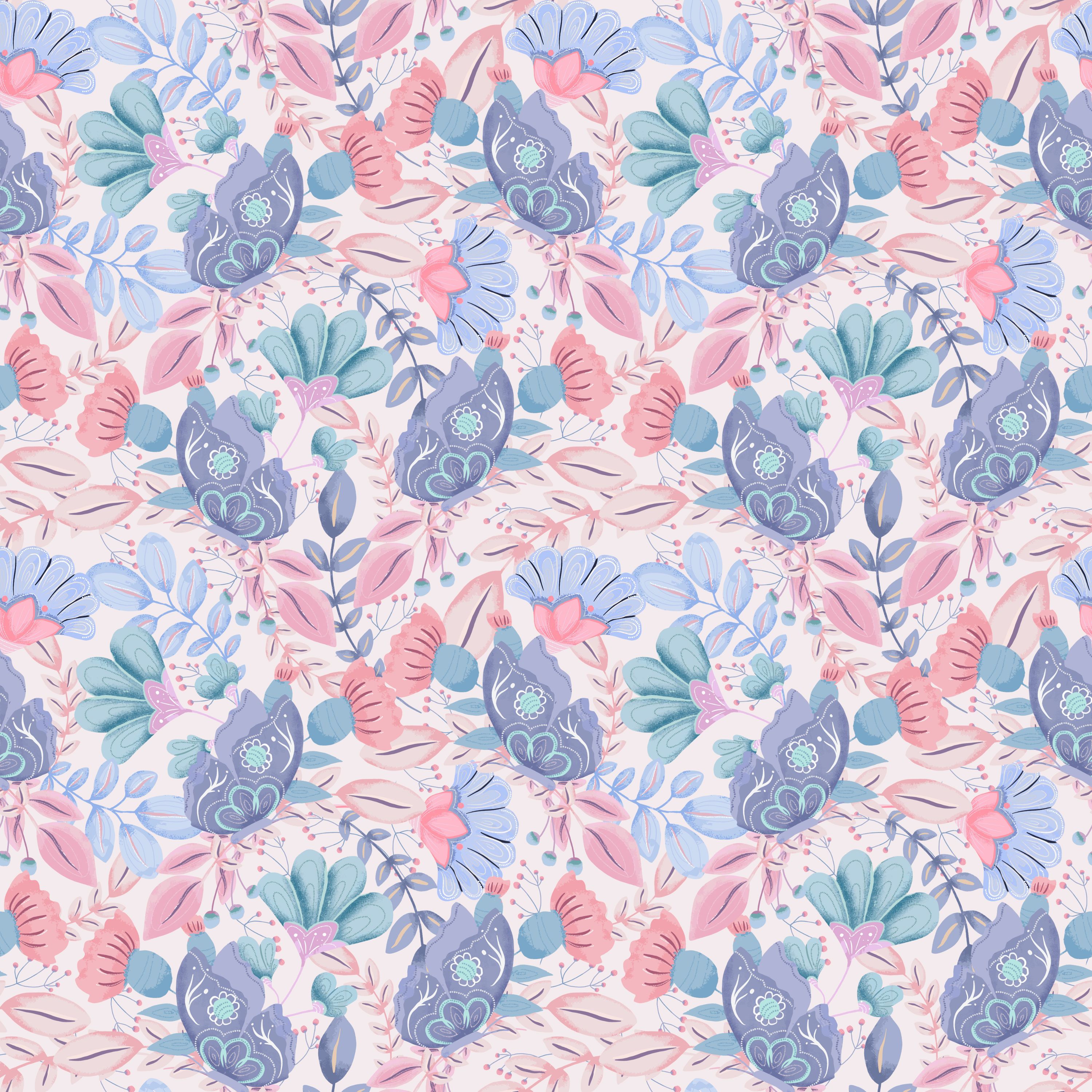 50.01.25 Floral Paisley print - 5 different pattern in 2 colour)