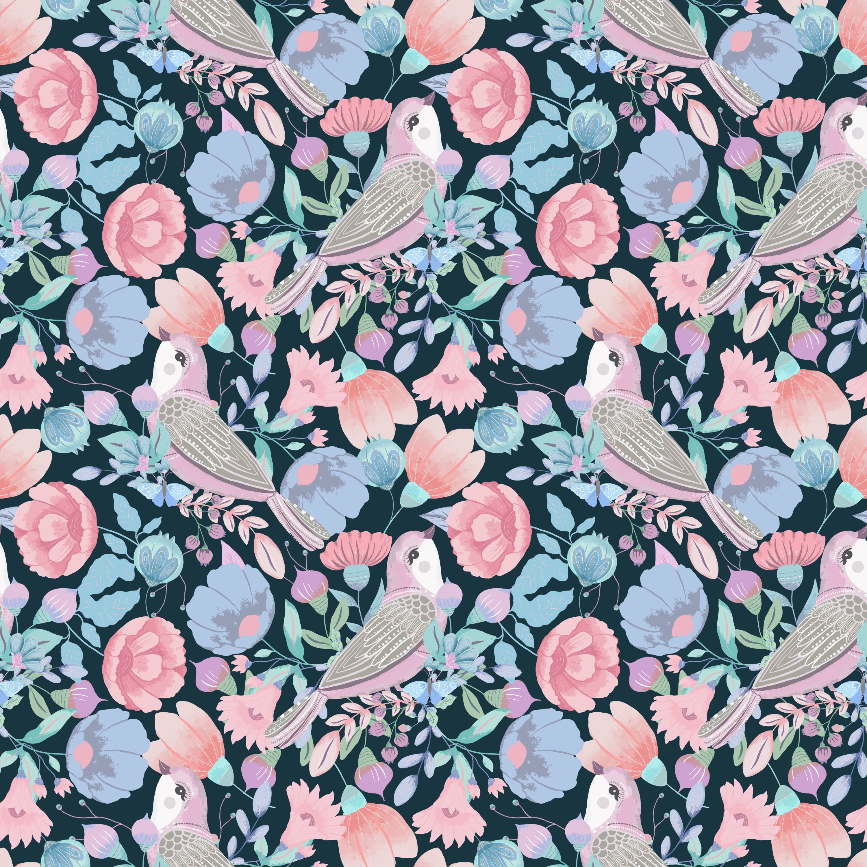 50.01.25 Floral Paisley print - 5 different pattern in 2 colour)