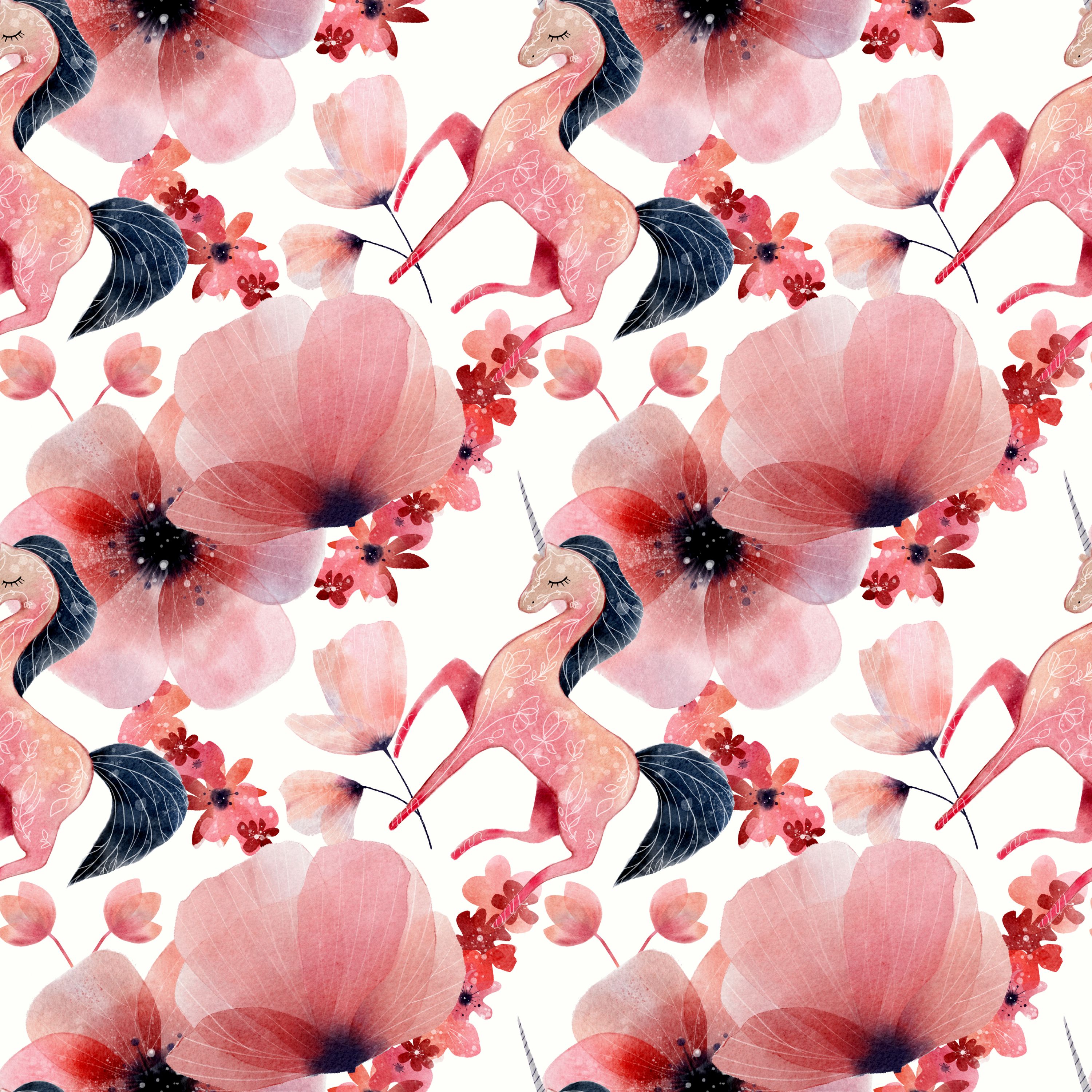 51.01.25 ... Soft blush floral & Bird Print  (9 different patterns)