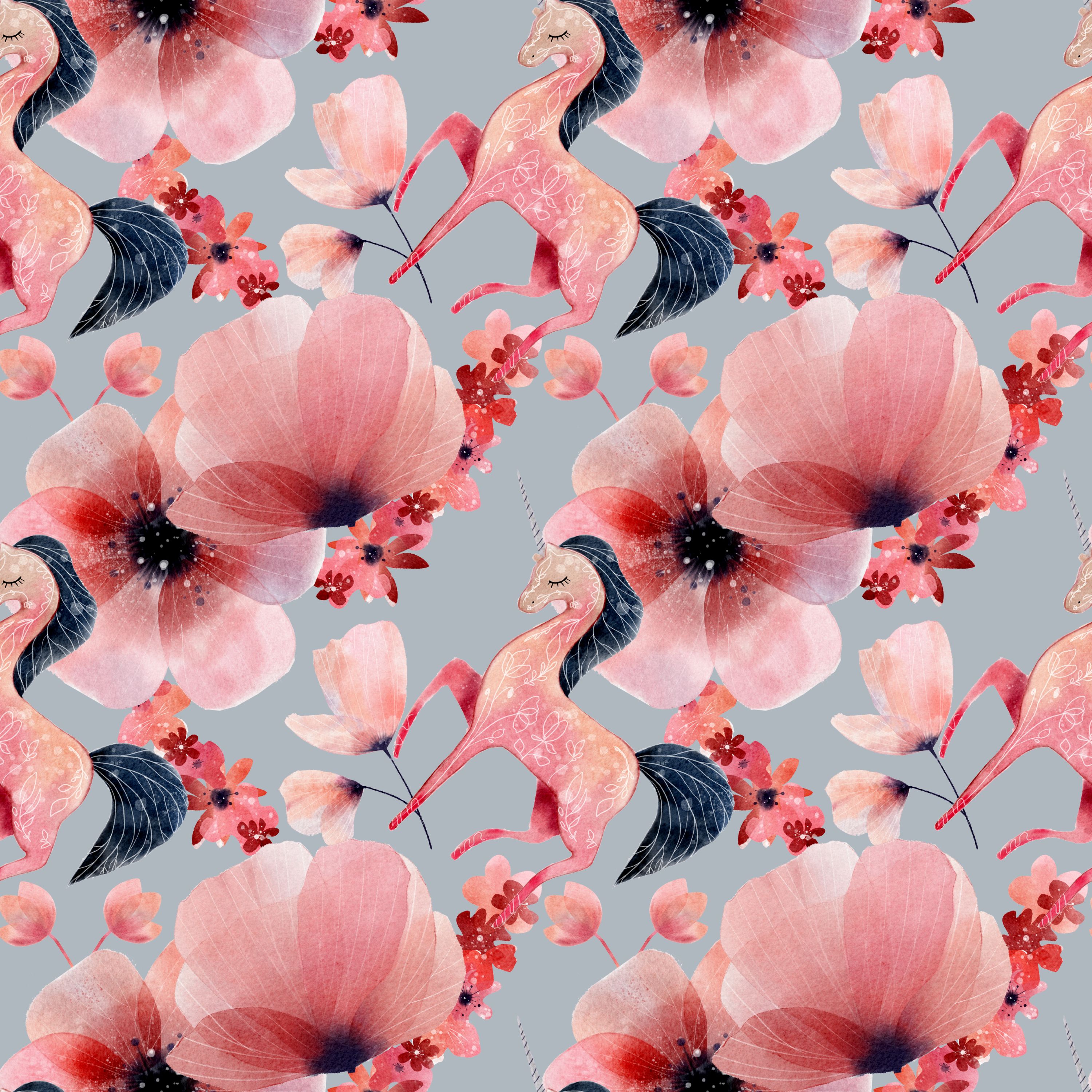 51.01.25 ... Soft blush floral & Bird Print  (9 different patterns)