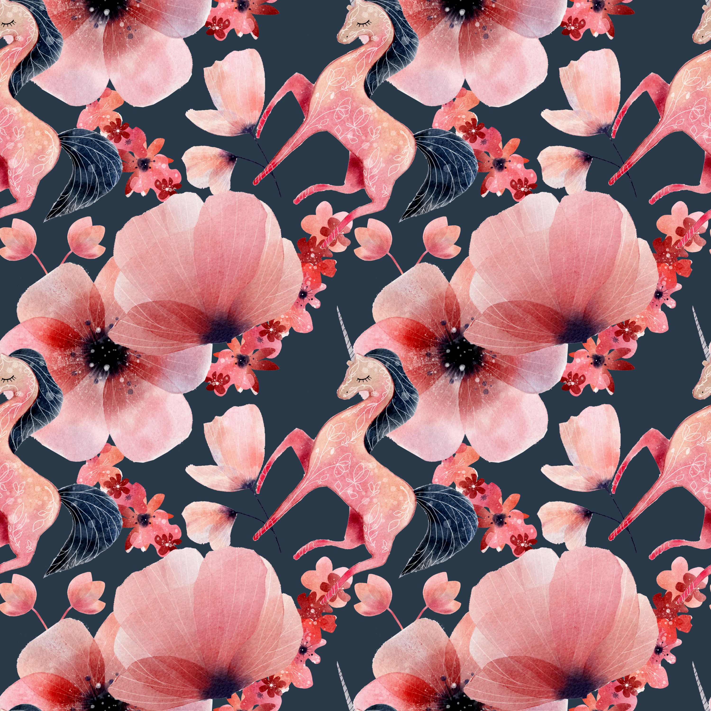 51.01.25 ... Soft blush floral & Bird Print  (9 different patterns)