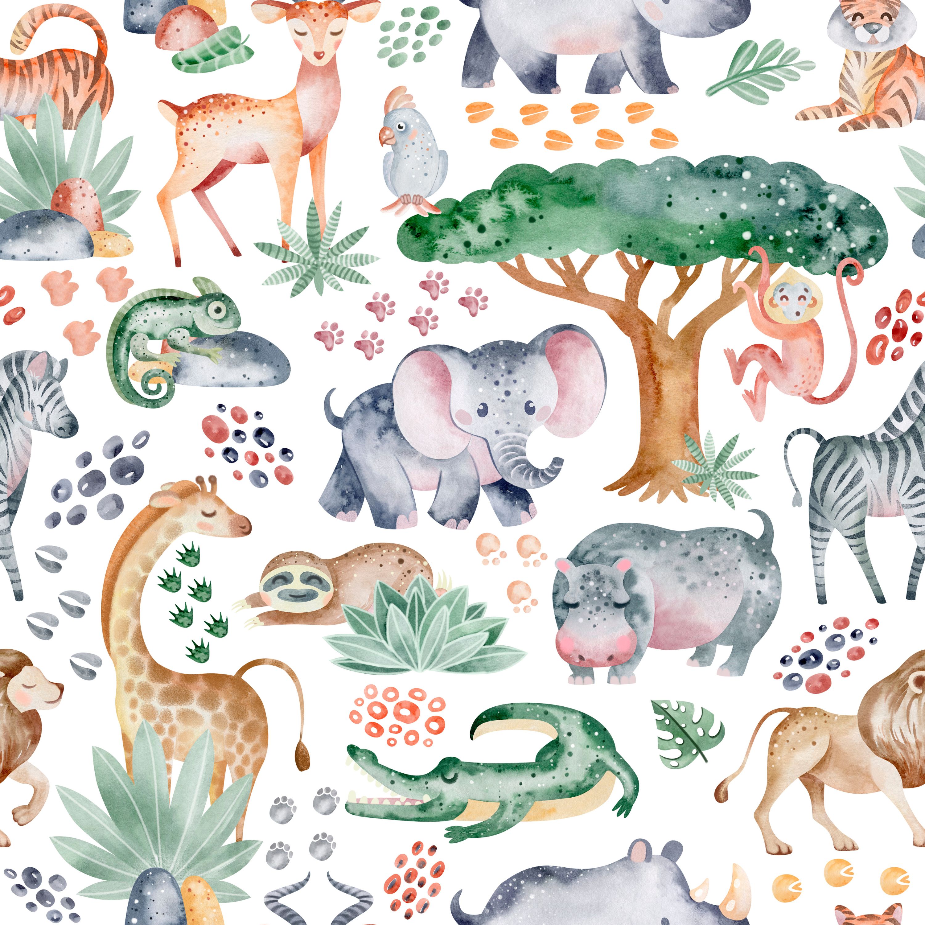 52.01.25 Cute animals with fun word contrast pattern. (7 different patterns)