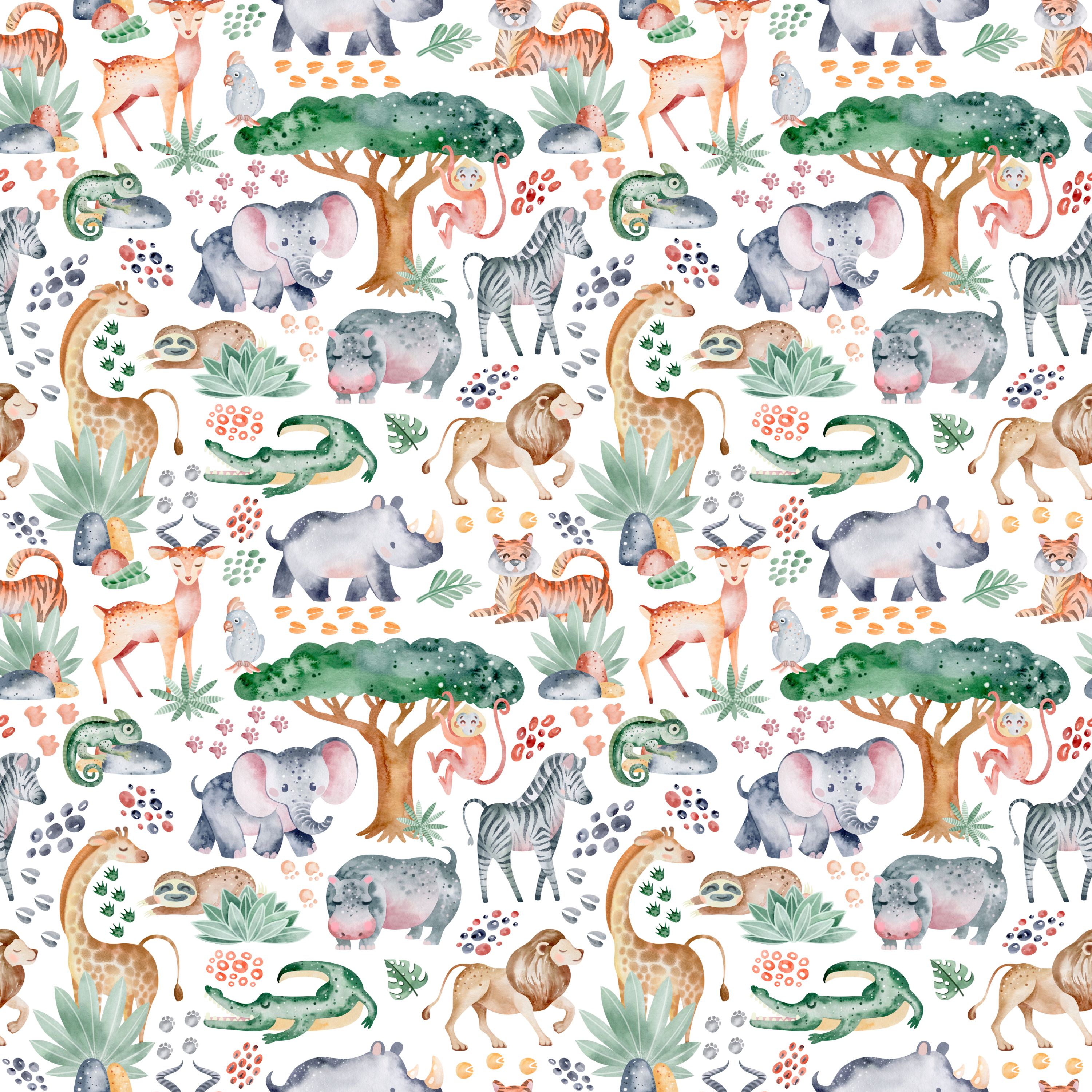 52.01.25 Cute animals with fun word contrast pattern. (7 different patterns)