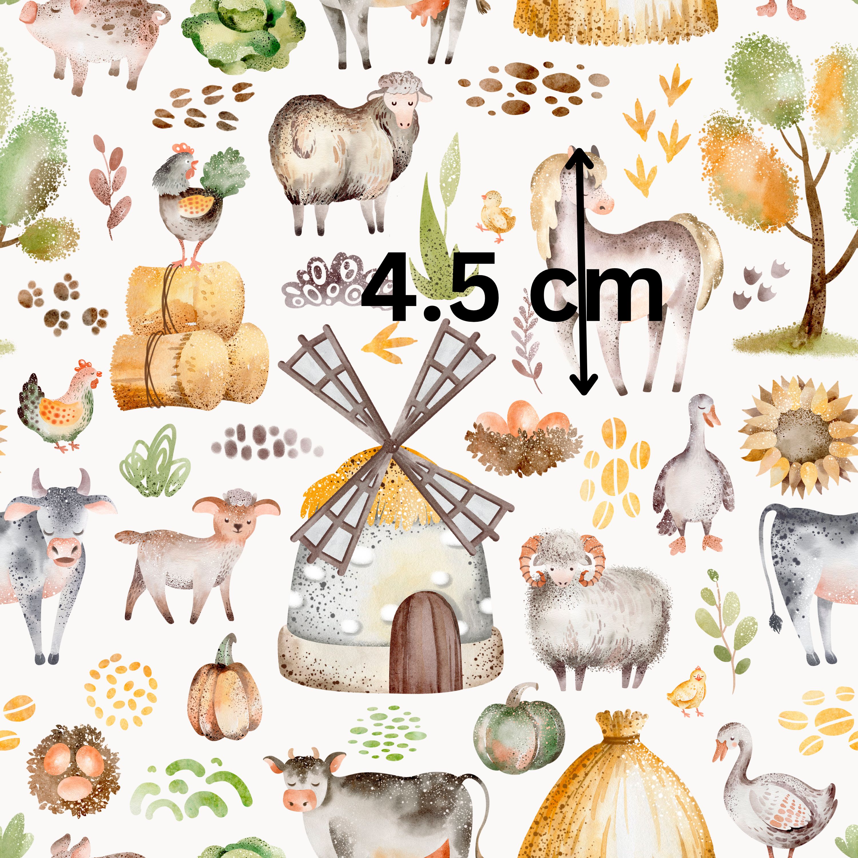 54.01.25 Farm animals with windmills -  (6 different patterns)