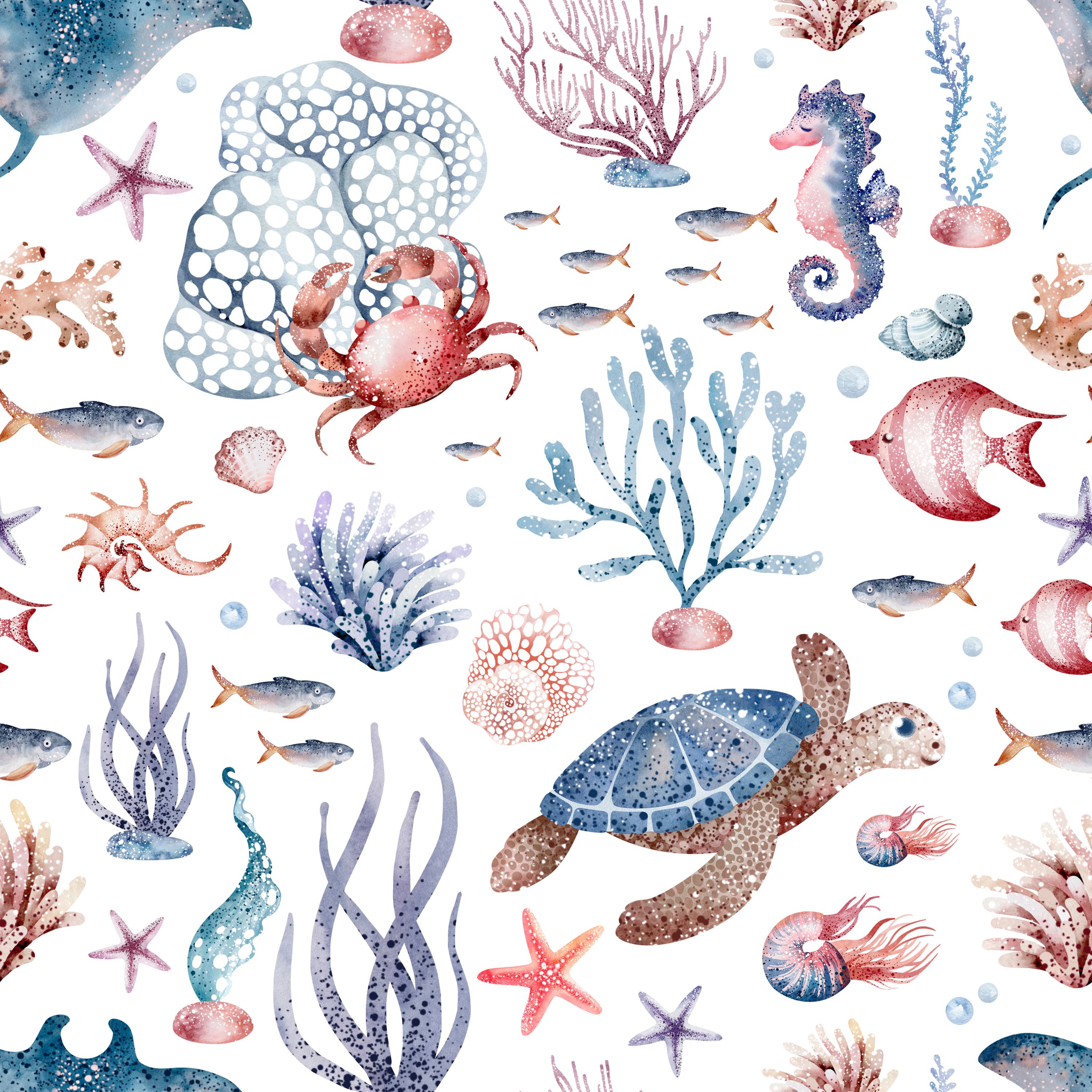 57.01.25 The Beauty of Seal Life (4 different patterns in 3 colour)