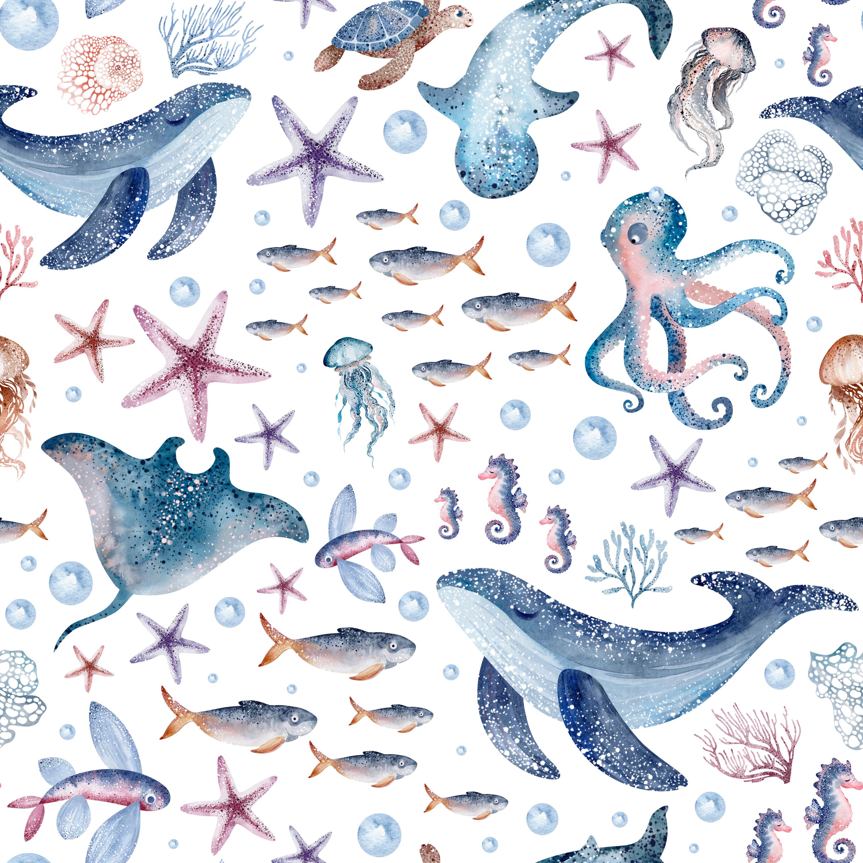 57.01.25 The Beauty of Seal Life (4 different patterns in 3 colour)