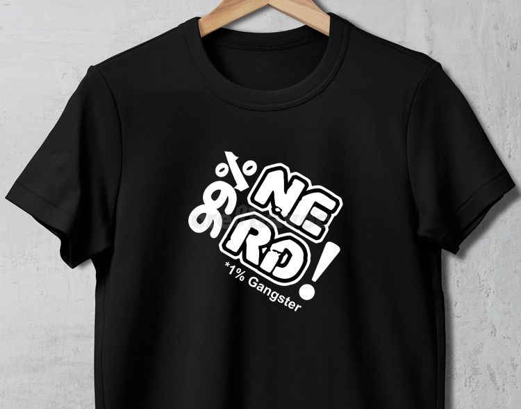 99% NERD 1% Gangster T-Shirt Black (Unisex - Adult)