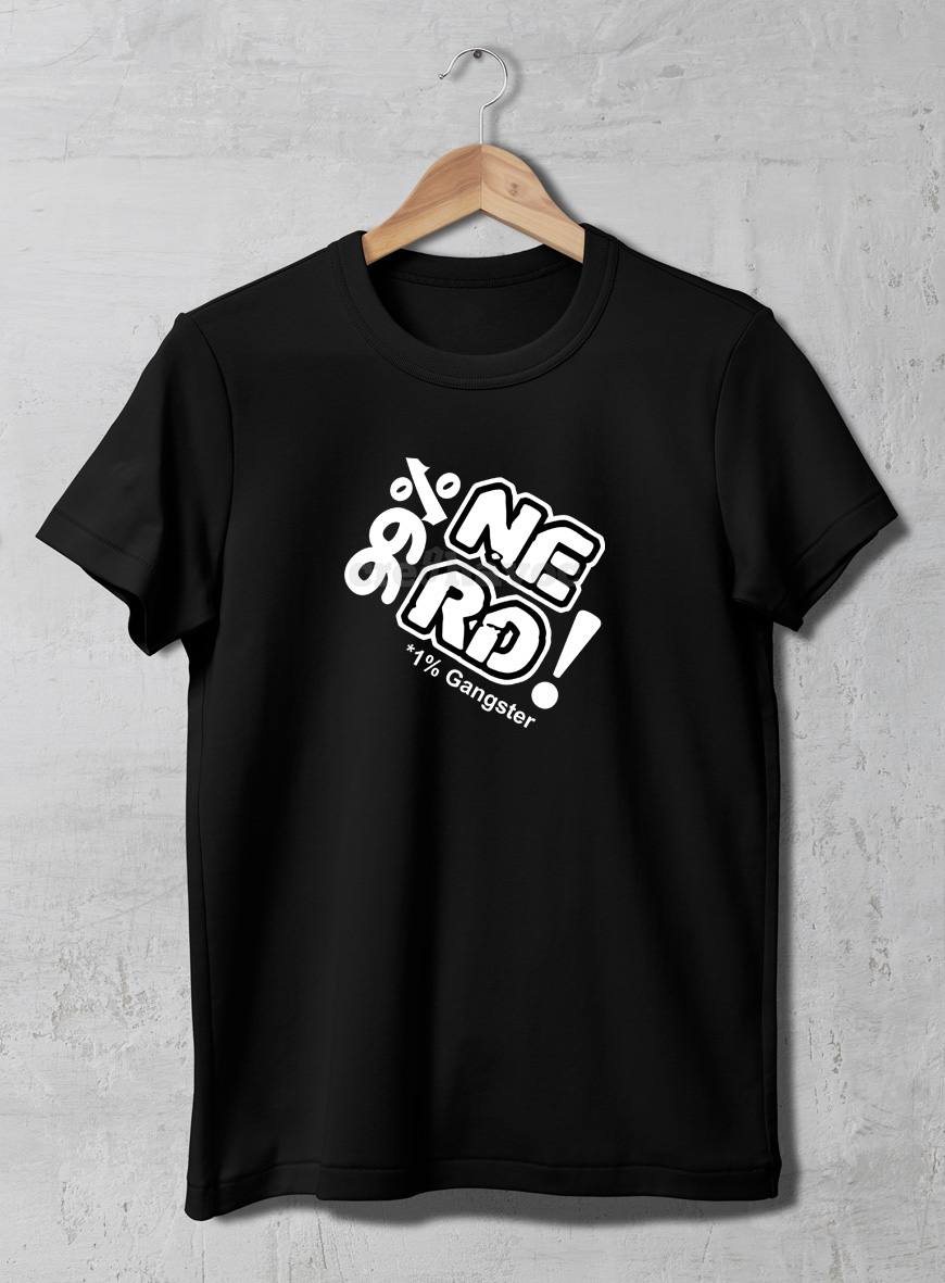 99% NERD 1% Gangster T-Shirt Black (Unisex - Adult)