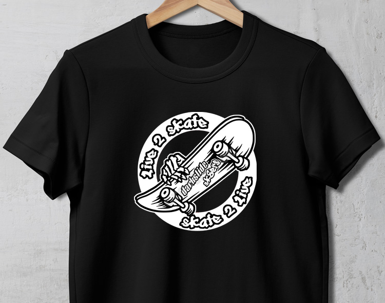 Darkslide Sk8ers (002) T-Shirt Black (Unisex - Adult)