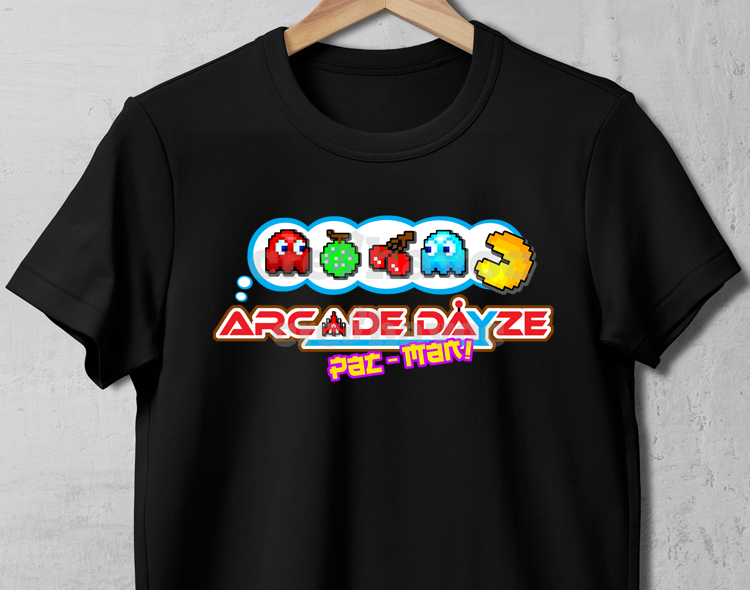 ARCADE DAYZE Pac-Man T-Shirt Black (Unisex - Adult)