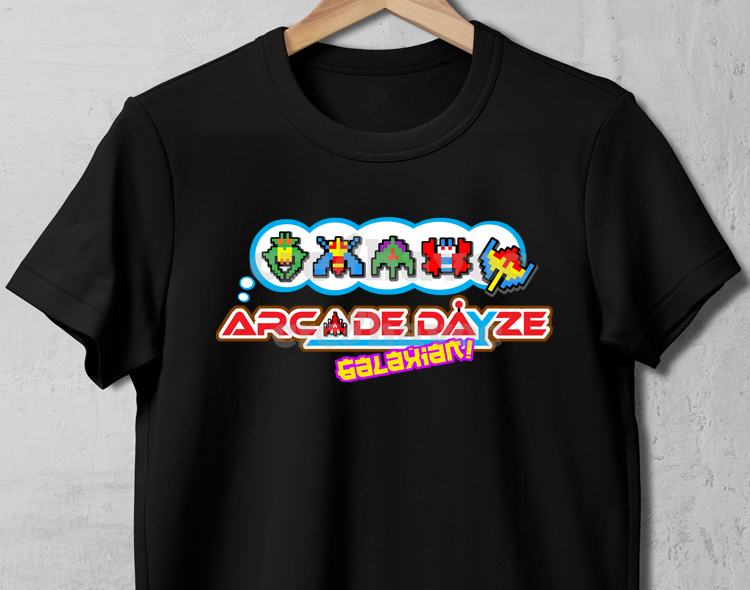 ARCADE DAYZE Galaxian T-Shirt Black (Unisex - Adult)