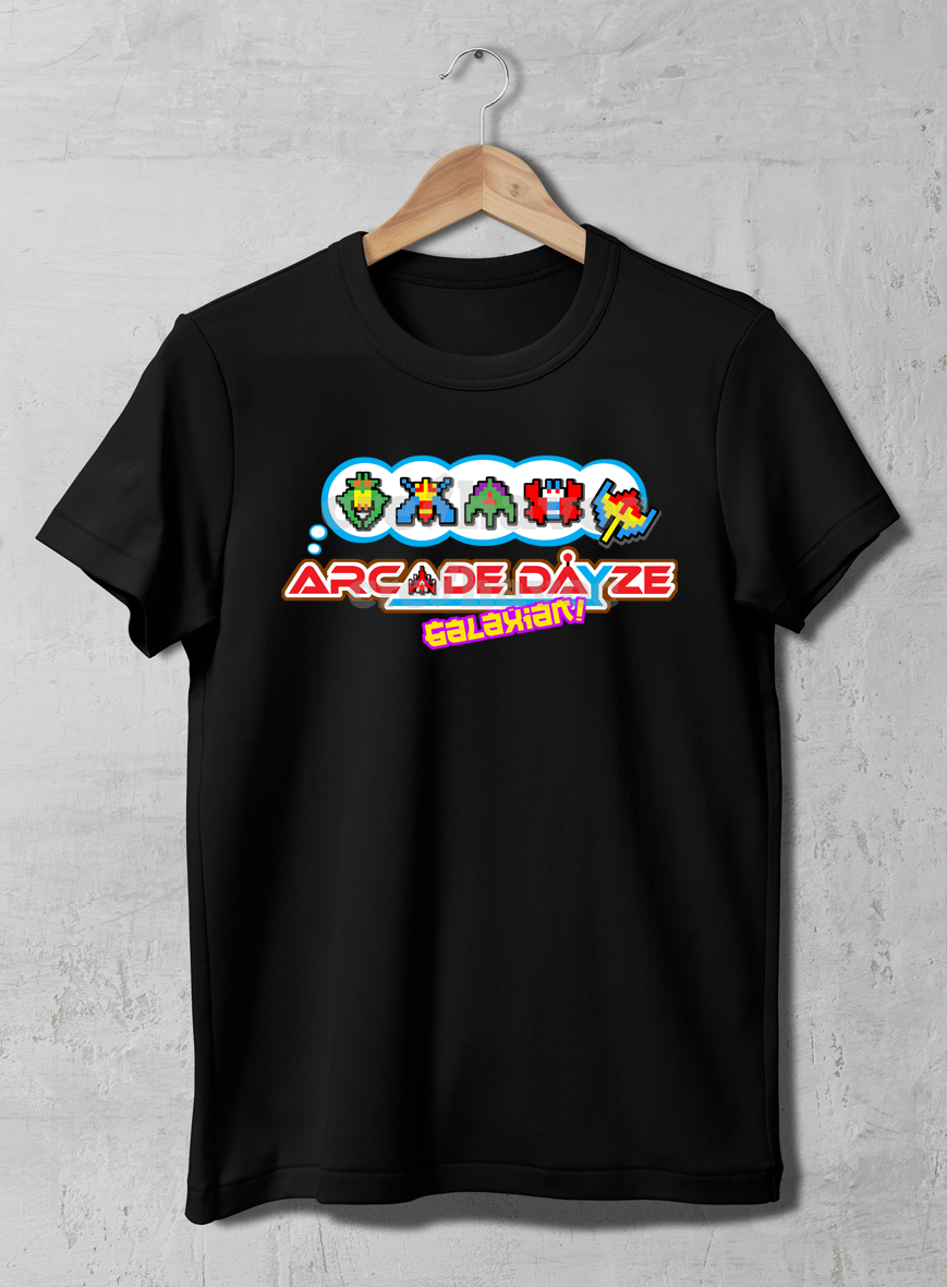 ARCADE DAYZE Galaxian T-Shirt Black (Unisex - Adult)
