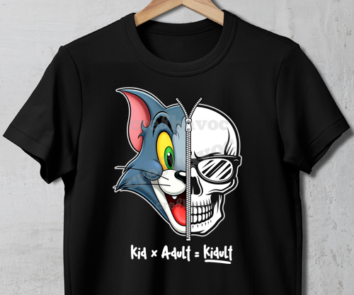 Kidult Tom T-Shirt Black (Unisex - Adult)