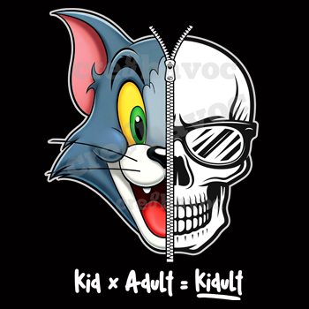 Kidult Tom T-Shirt Black (Unisex - Adult)