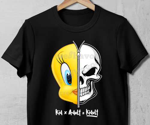 Kidult Tweety Pie T-Shirt Black (Unisex - Adult)
