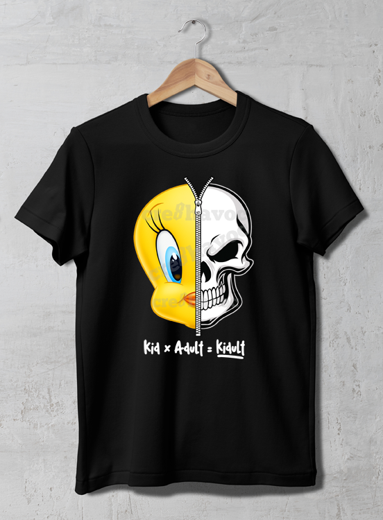 Kidult Tweety Pie T-Shirt Black (Unisex - Adult)