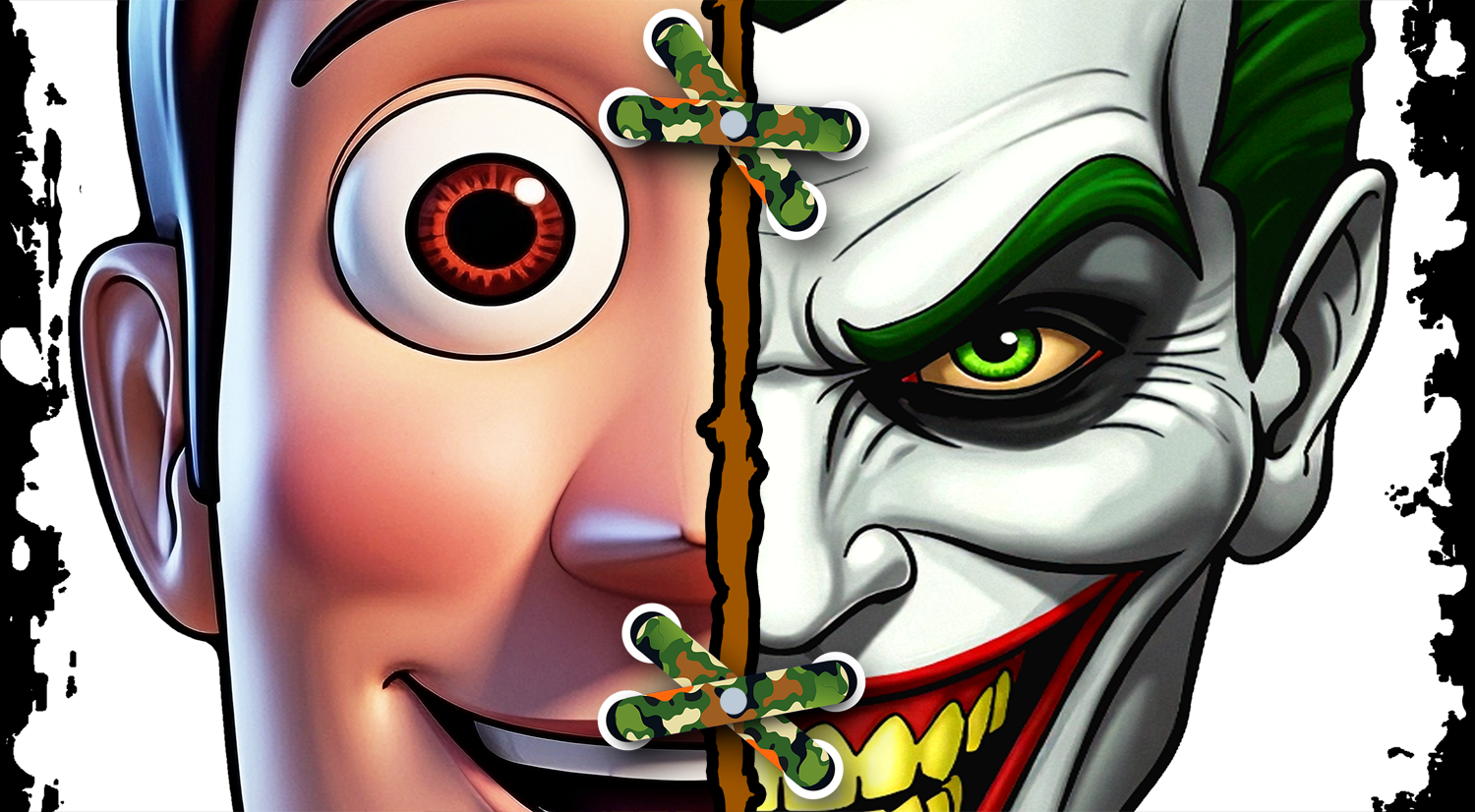 Cute X Evil Woody/The Joker T-Shirt Black (Unisex - Adult)