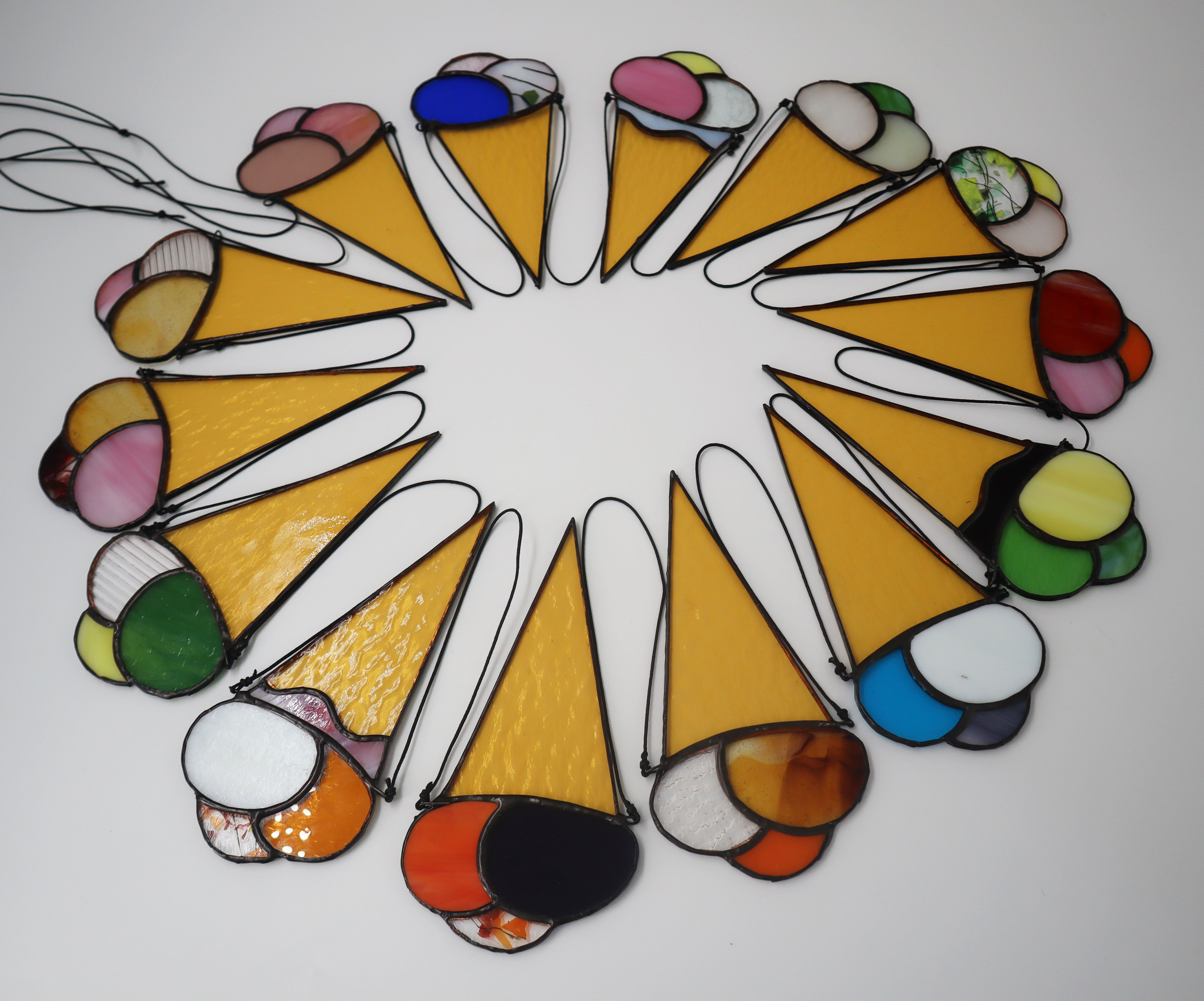 Stained Glass Ice Cream Cone Bunting