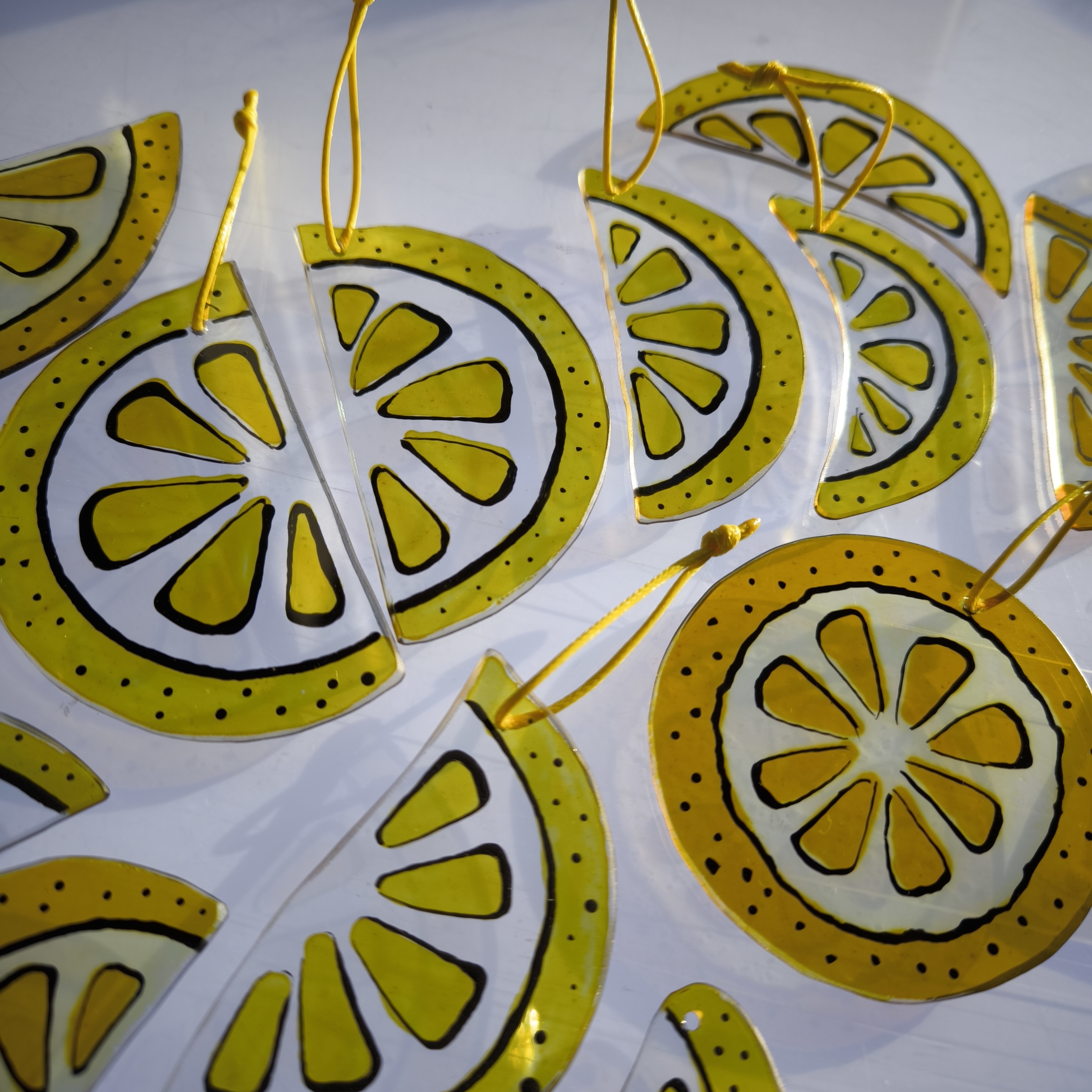 Citrus Slice Hand painted Glass Ornament