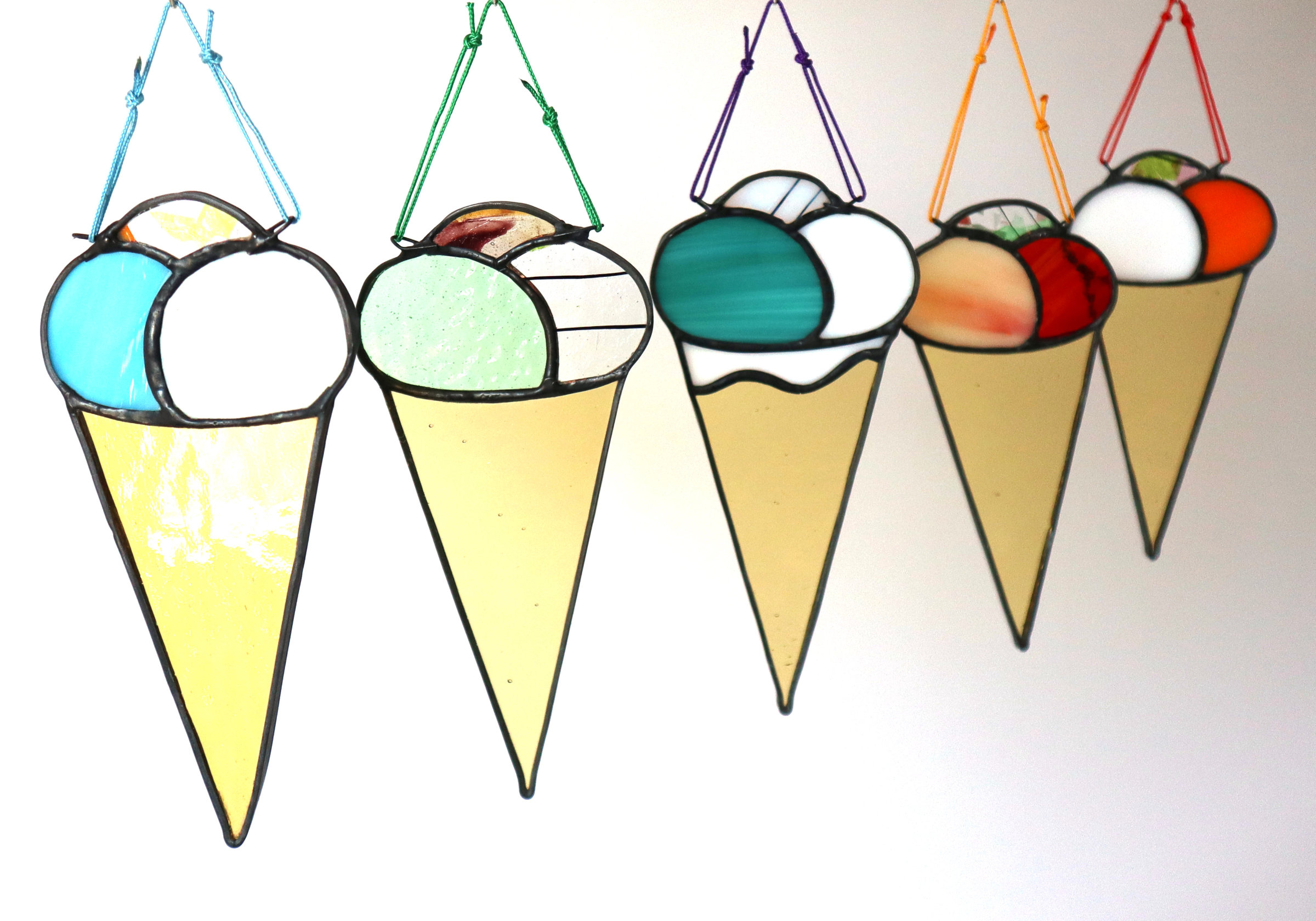 Stained Glass Ice Cream Cone Bunting