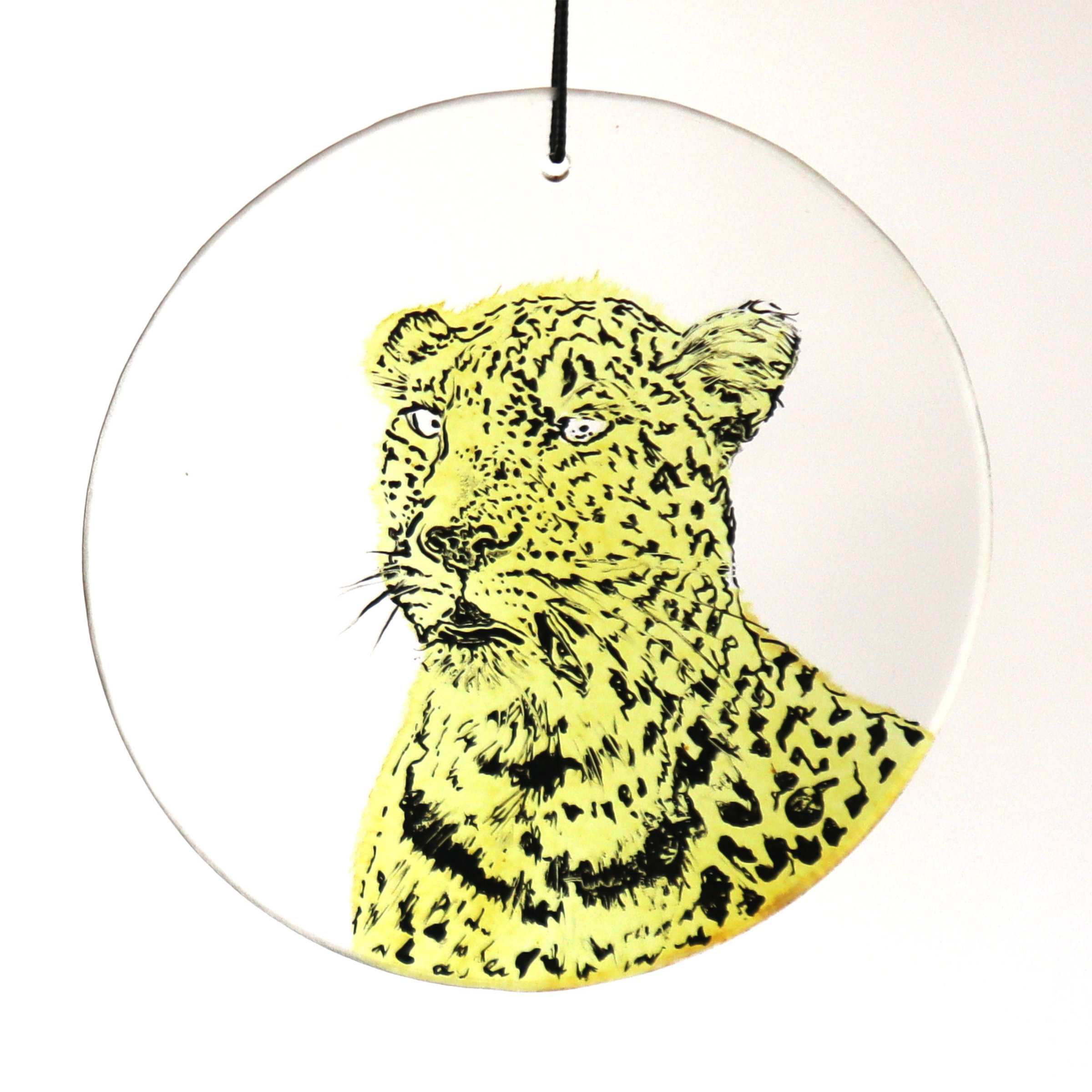 Handmade Leopard Glass Ornament