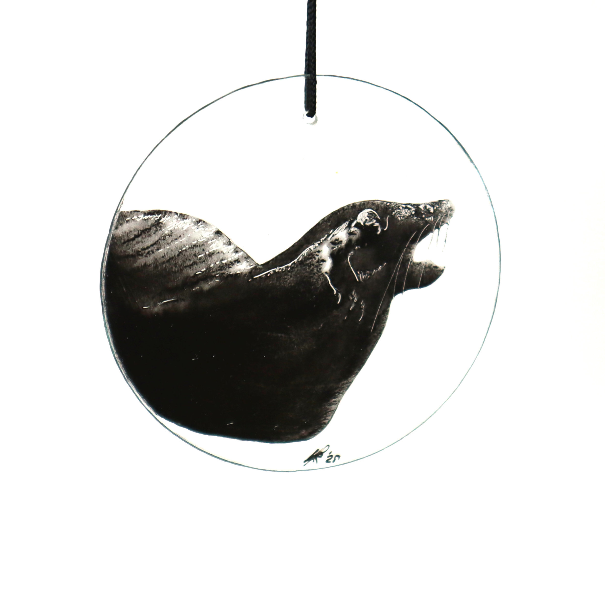 Sea Lion Glass Hand painted Hanging Ornaments