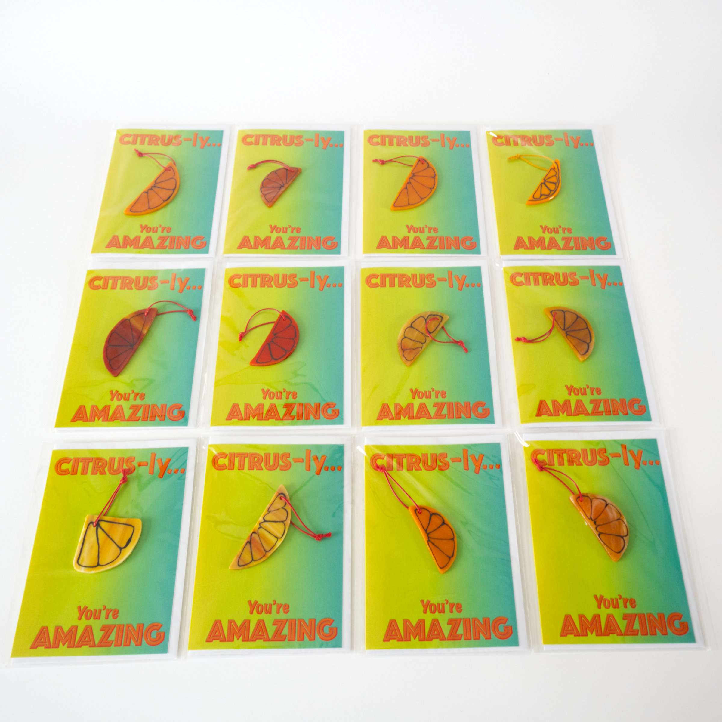 Citrus Slice Hand painted Glass Ornament (ORANGES)