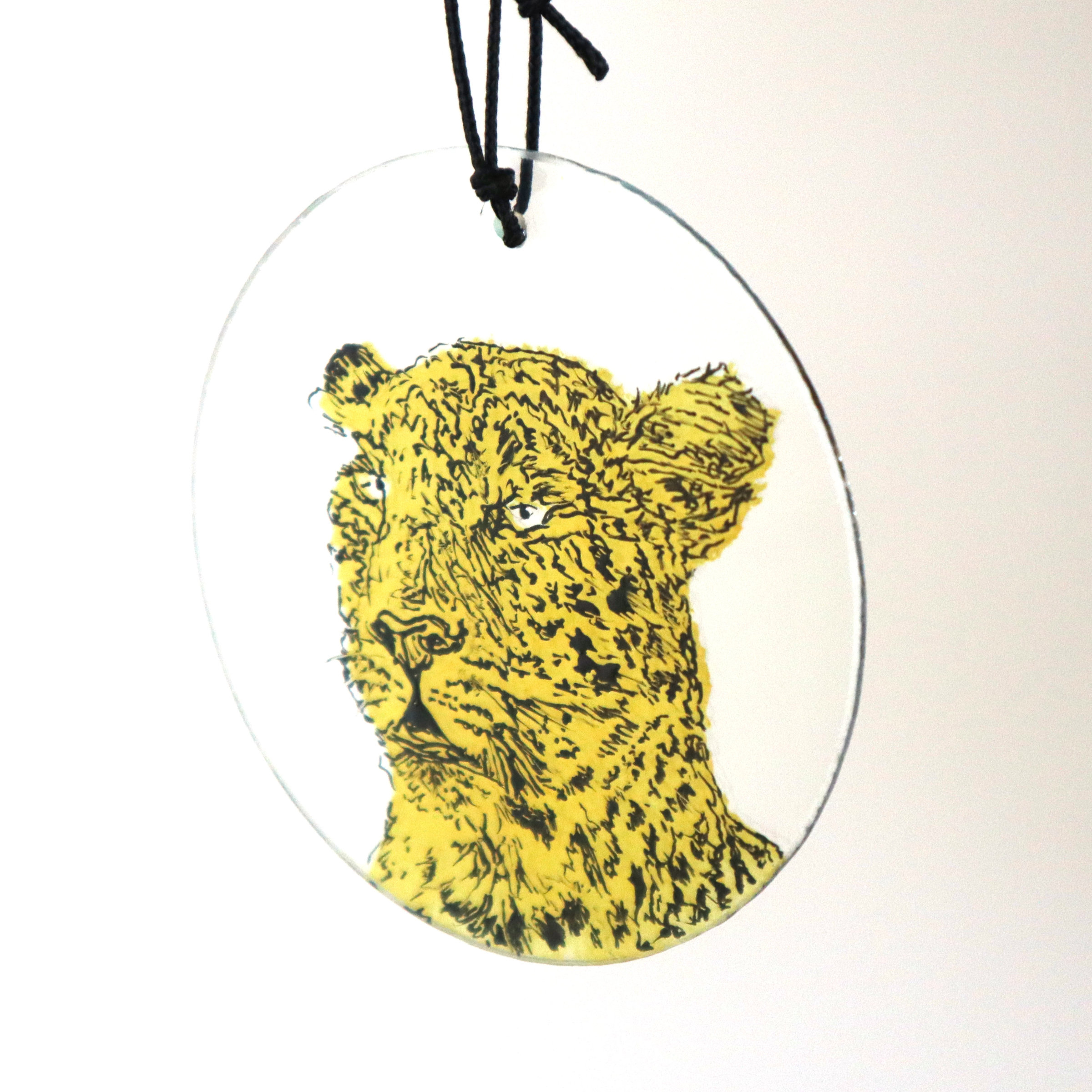 Handmade Leopard Glass Ornament