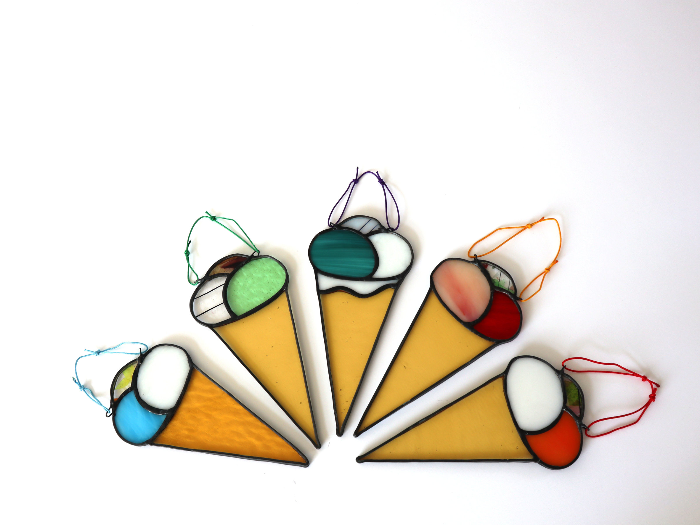 Stained Glass Ice Cream Cone Bunting