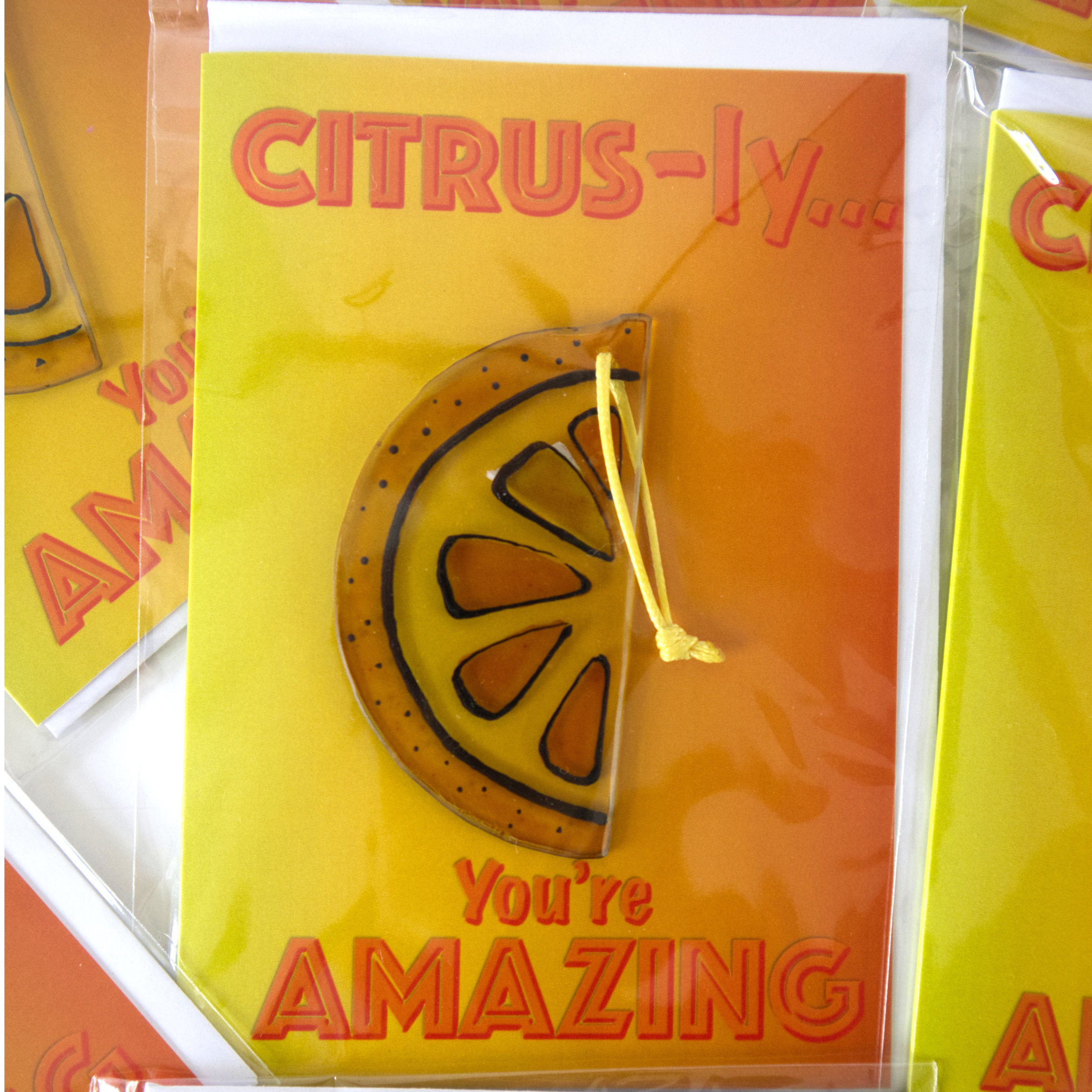 Citrus Slice Hand painted Glass Ornament