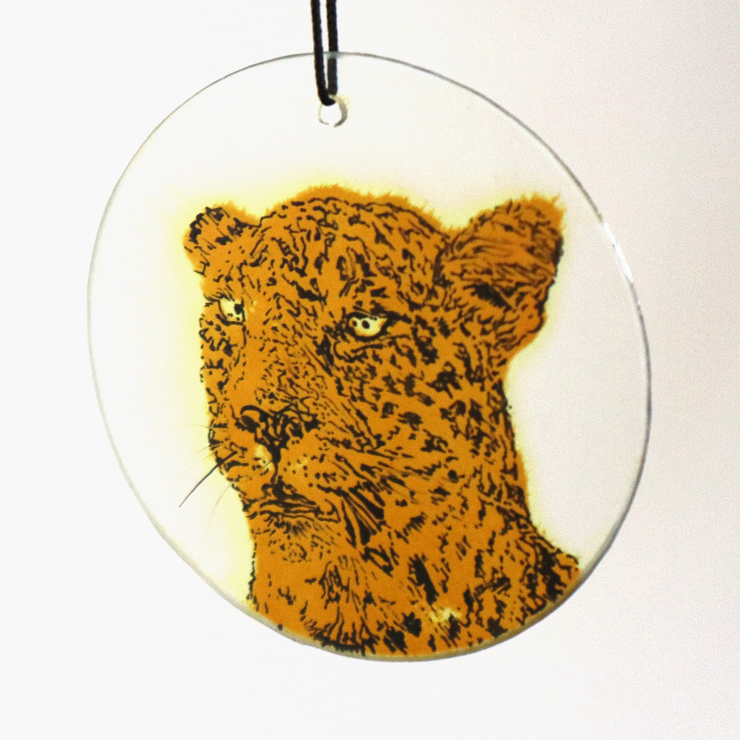 Handmade Leopard Glass Ornament
