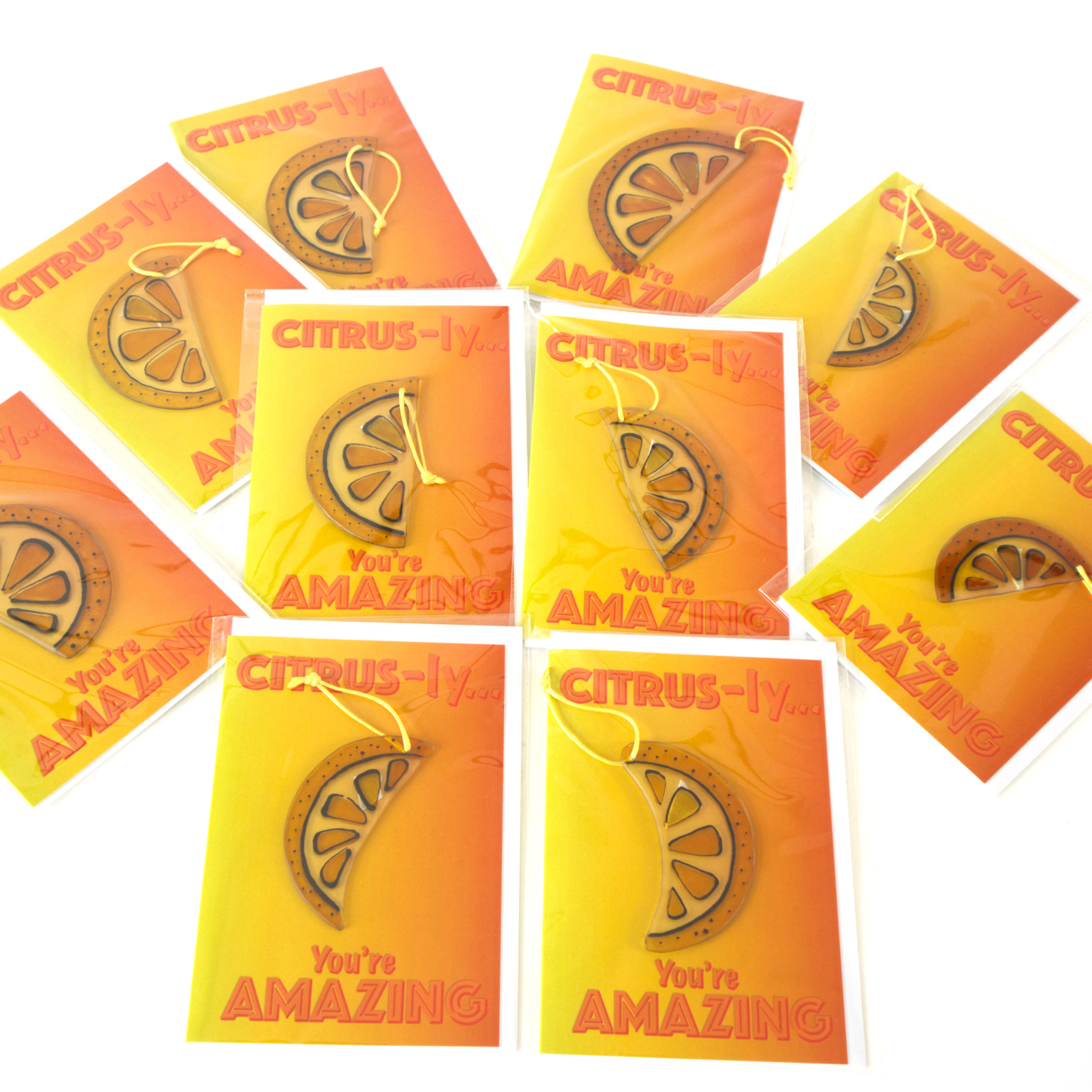 Citrus Slice Hand painted Glass Ornament