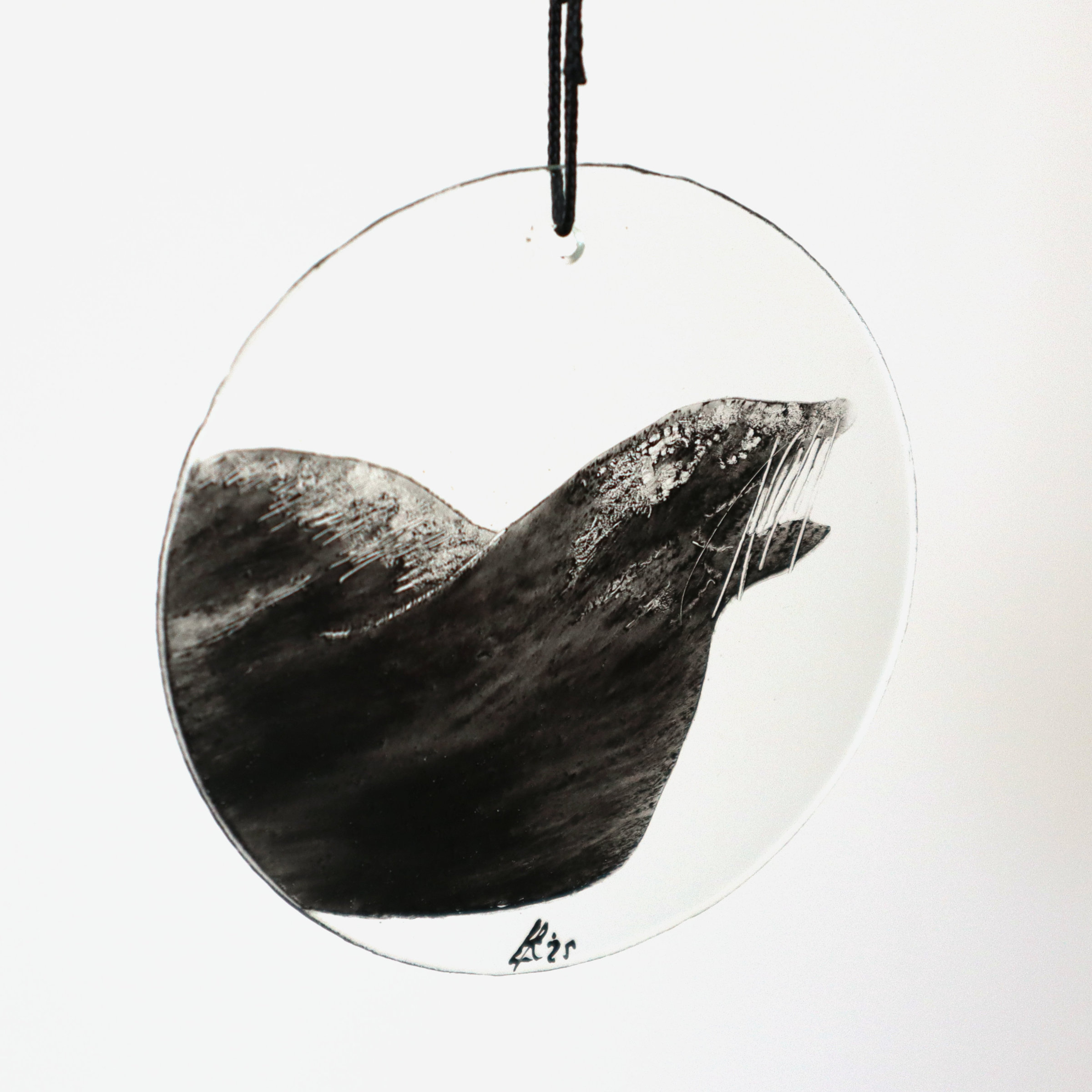 Sea Lion Glass Hand painted Hanging Ornaments