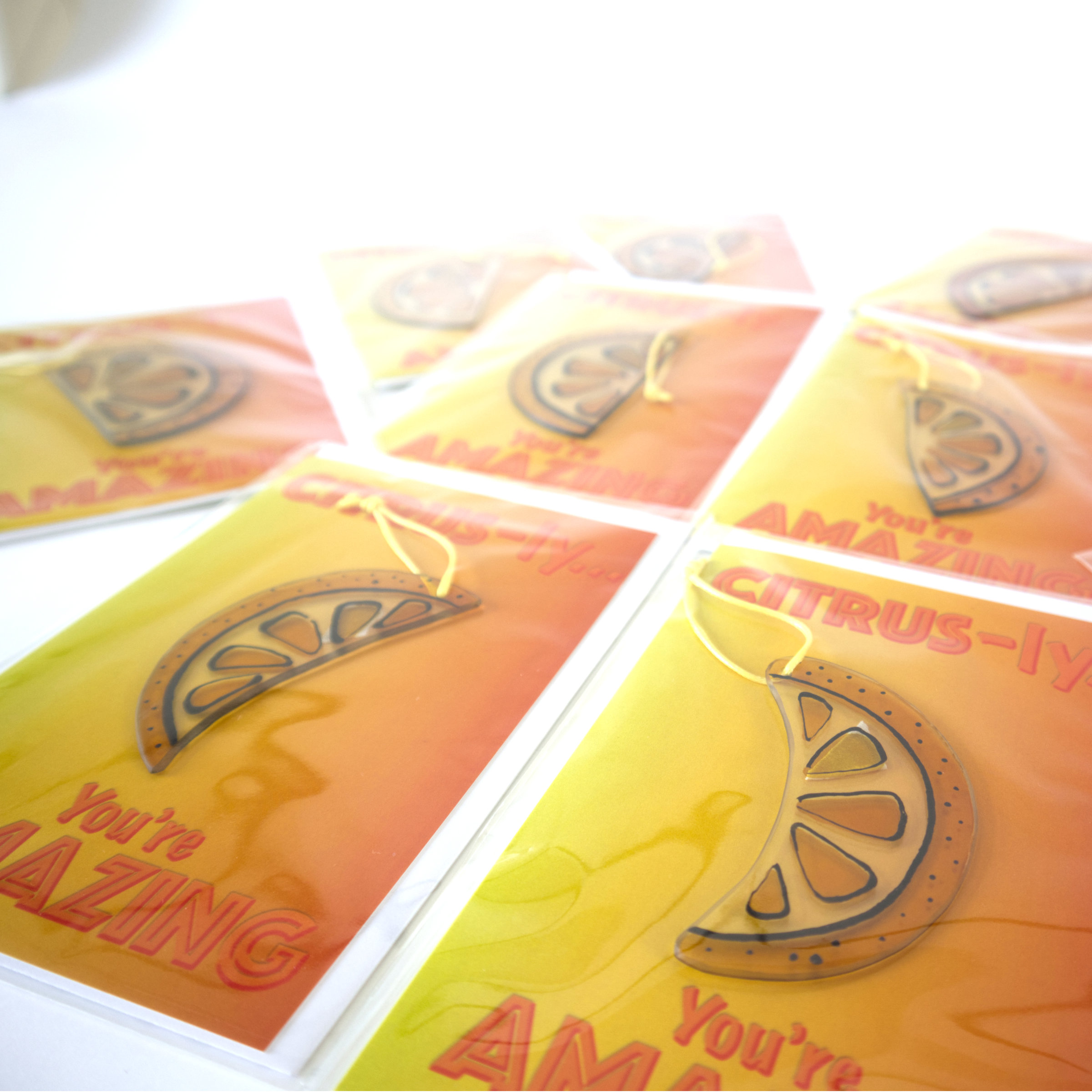 Citrus Slice Hand painted Glass Ornament