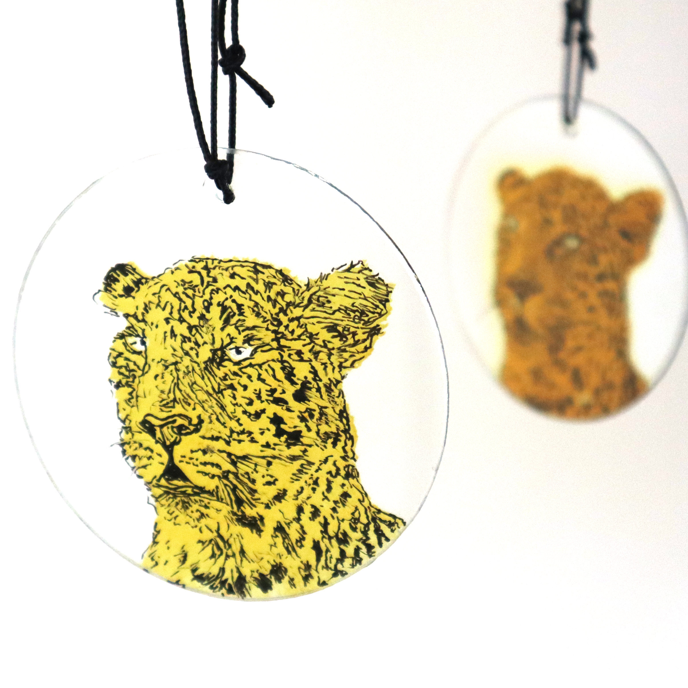 Handmade Leopard Glass Ornament