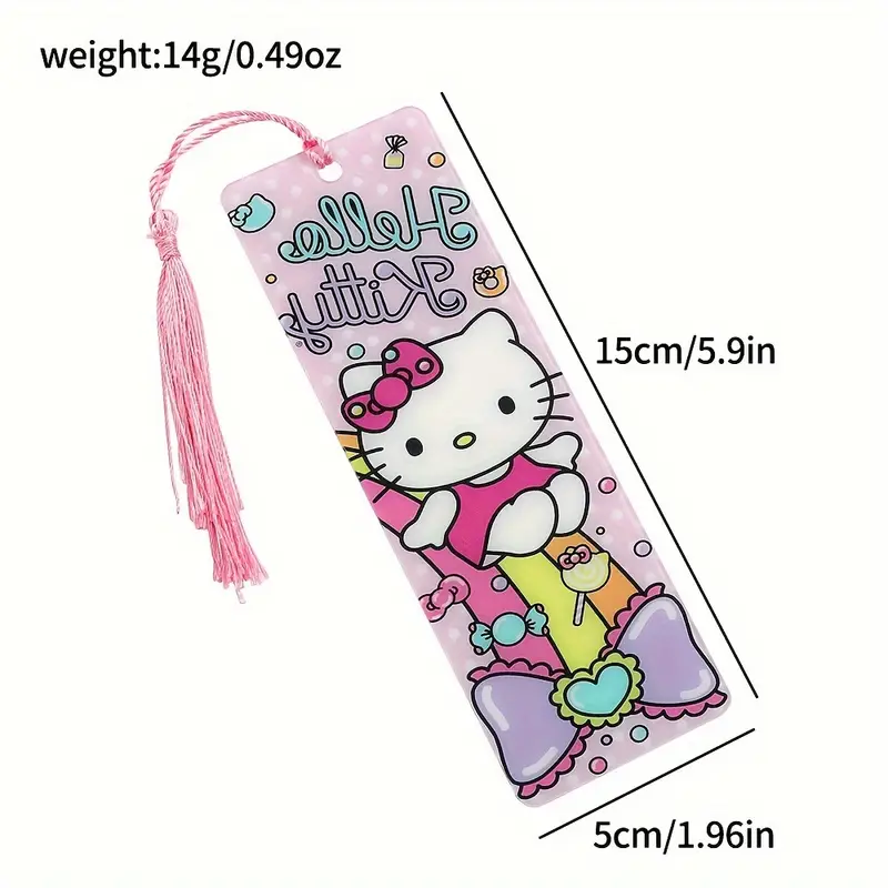Pair of 6"x2" Hello Kitty Acrylic Bookmarks with Tassels