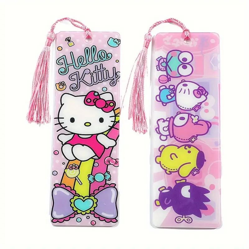 Pair of 6"x2" Hello Kitty Acrylic Bookmarks with Tassels