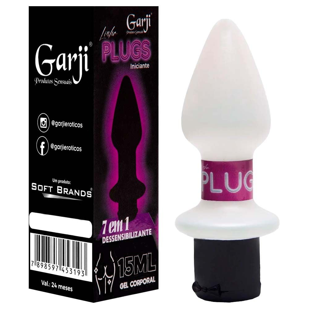 PLUG ANAL COM GEL DESSENSIBILIZANTE 7 EM 1 15ML GARJI