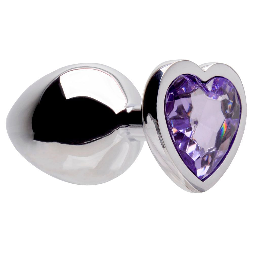 PLUG ANAL METAL CORAÇÃO PEDRA M SENSUAL LOVE