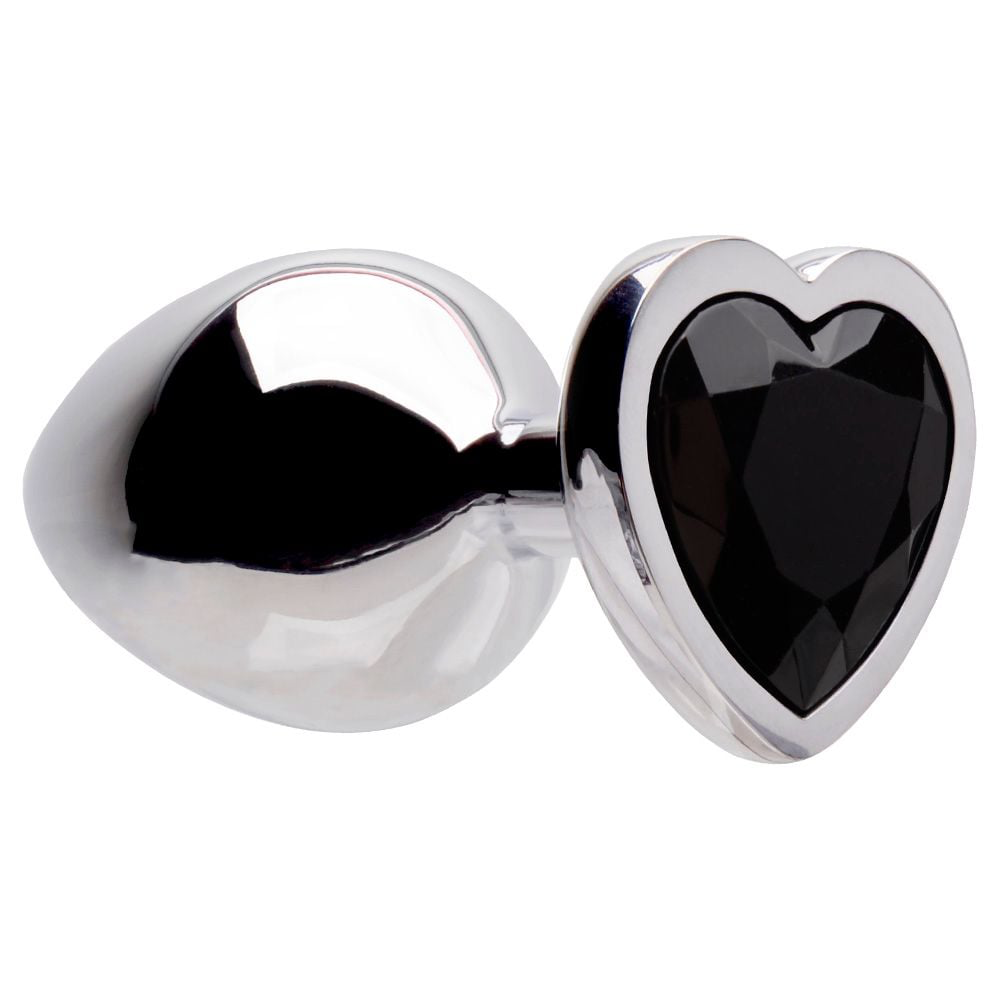 PLUG ANAL METAL CORAÇÃO PEDRA M SENSUAL LOVE