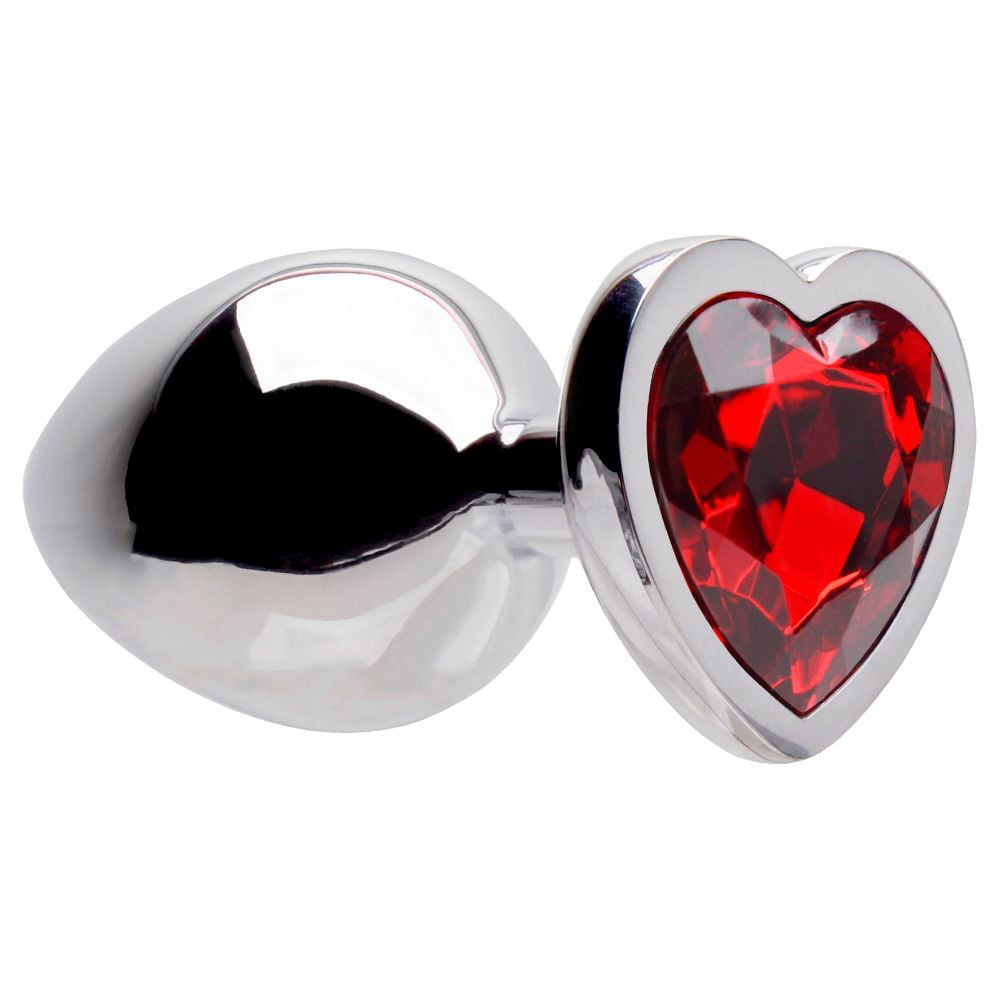 PLUG ANAL METAL CORAÇÃO PEDRA M SENSUAL LOVE