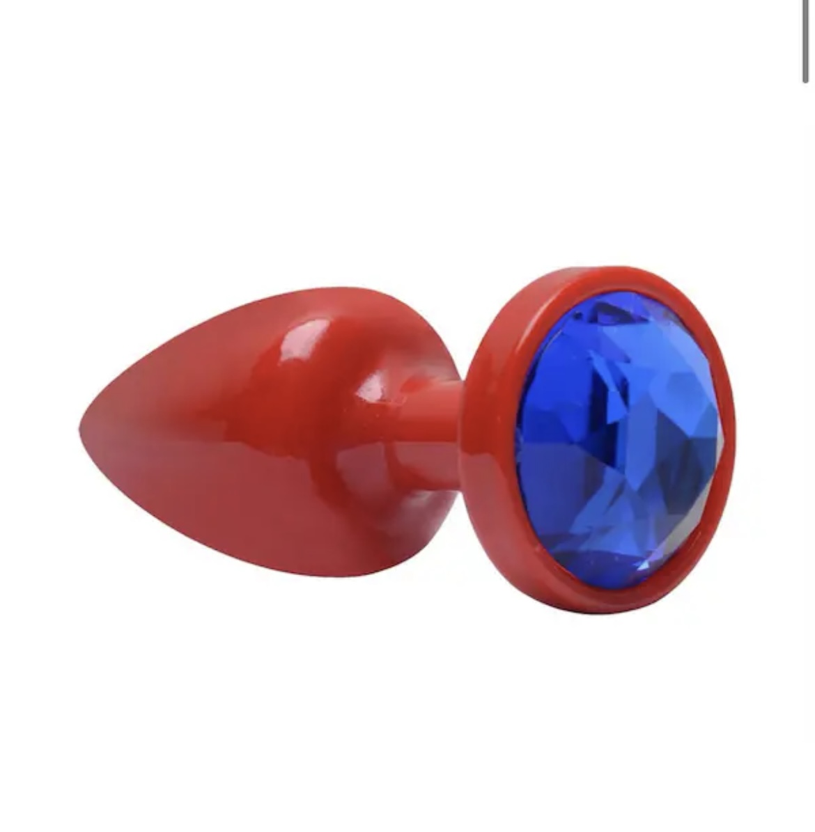 Plug Anal P Plástico Abs Vermelho Pedra Azul
