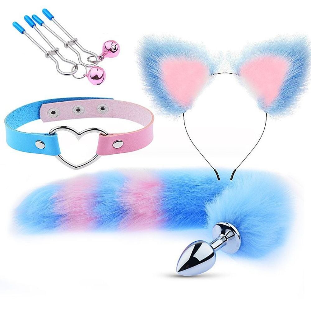 KIT RAPOSA BICOLOR TIARA GRAMPOS SEIOS GARGANTILHA