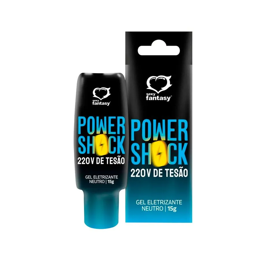 POWER SHOCK 220 V DE TESÃO GEL ELETRIZANTE NEUTRO 15G SEXY FANTASY