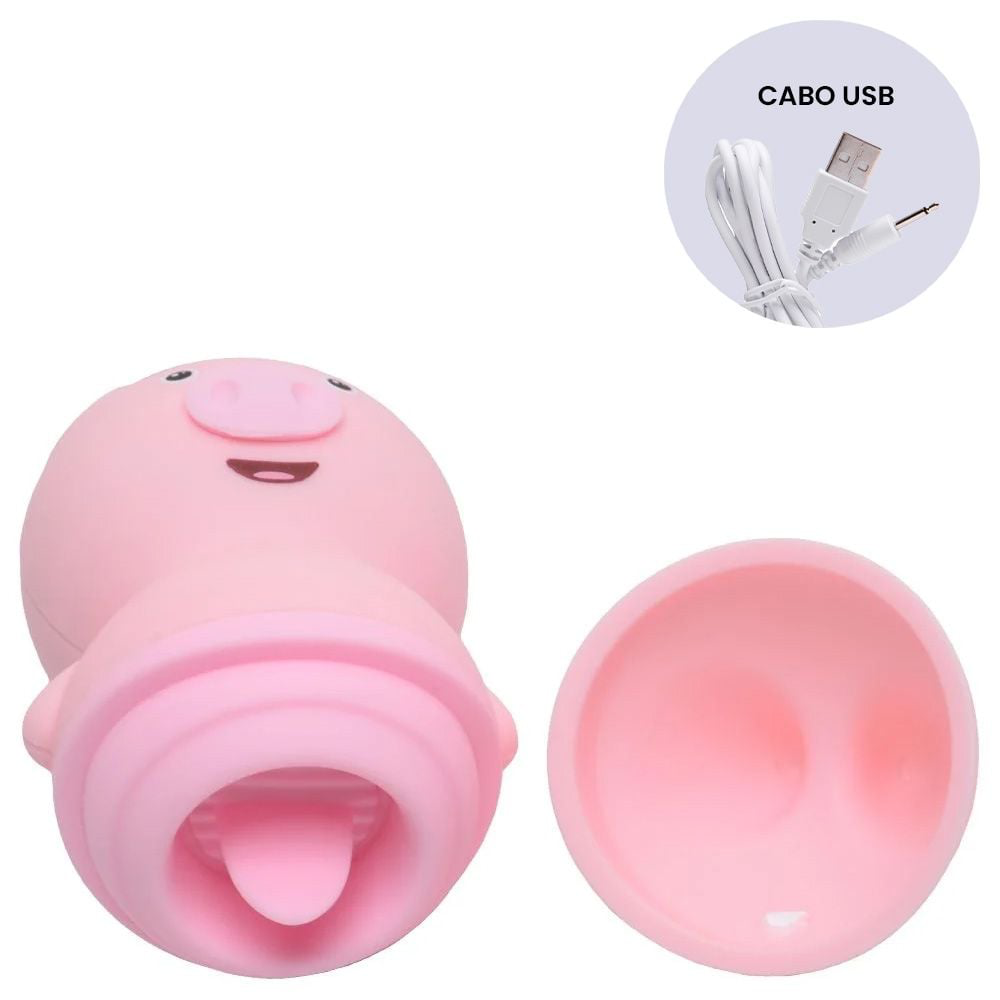 ESTIMULADOR CLITORIANO PORQUINHO USB 6 VIBRAÇÕES VIPMIX