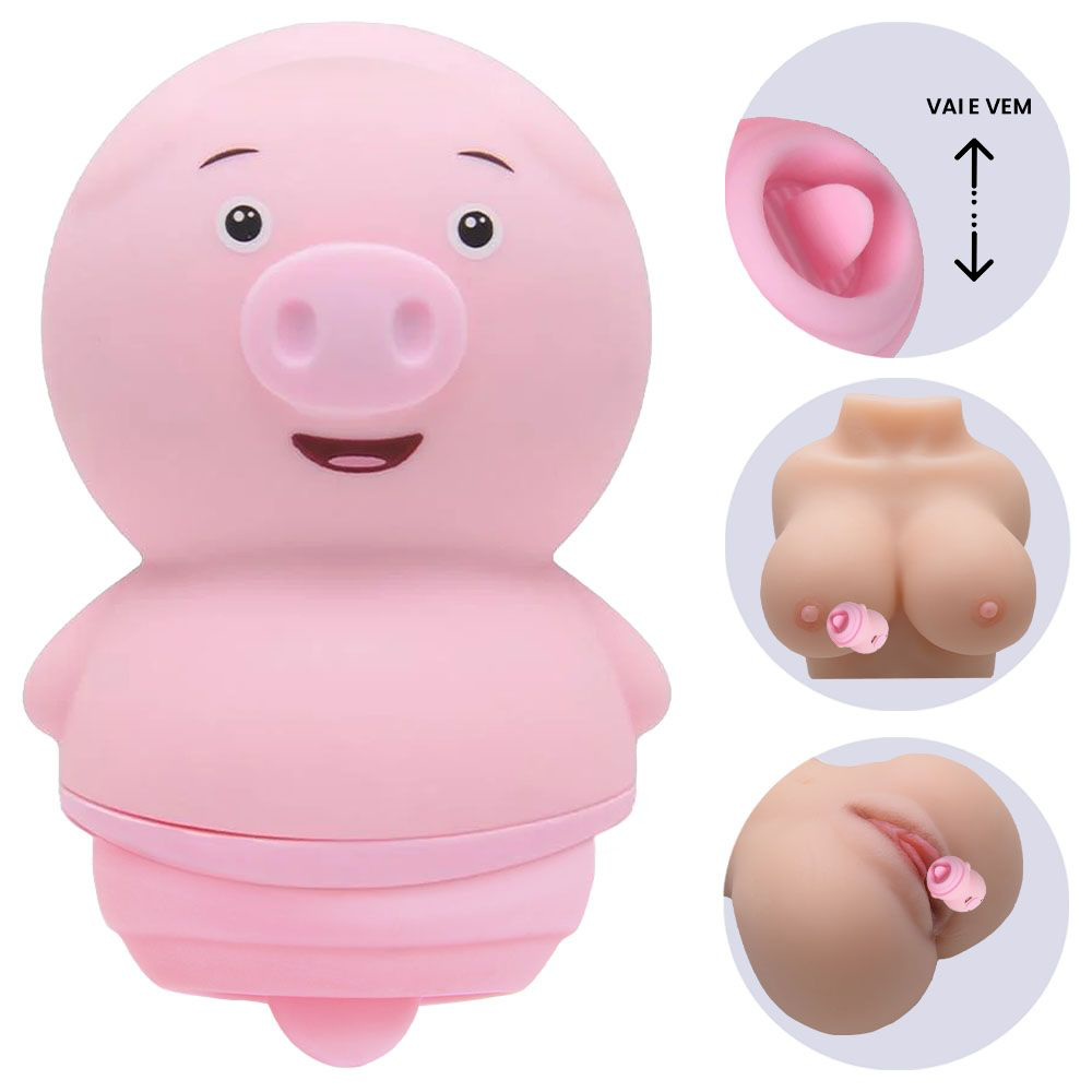 ESTIMULADOR CLITORIANO PORQUINHO USB 6 VIBRAÇÕES VIPMIX