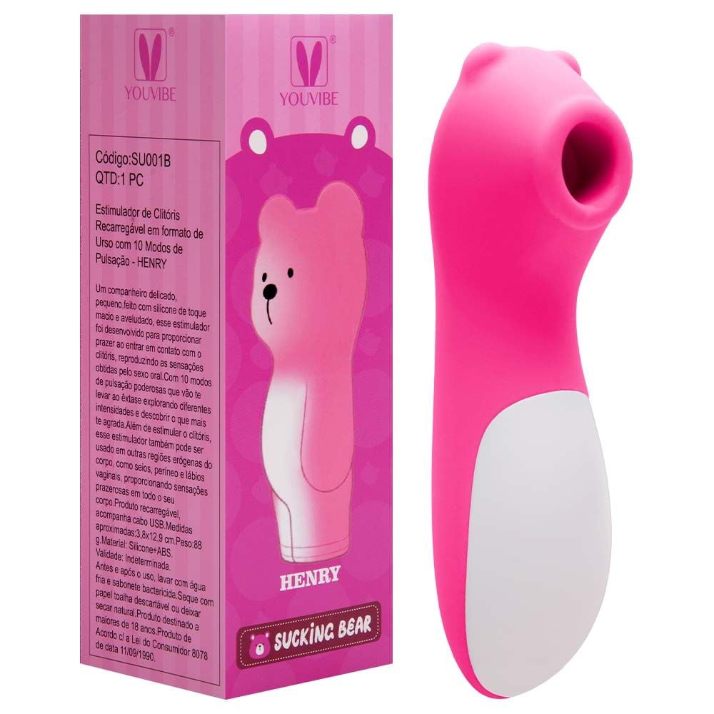 ESTIMULADOR USB CLITÓRIS URSO 10 PULSAÇÕES YOUVIBE VIPMIX